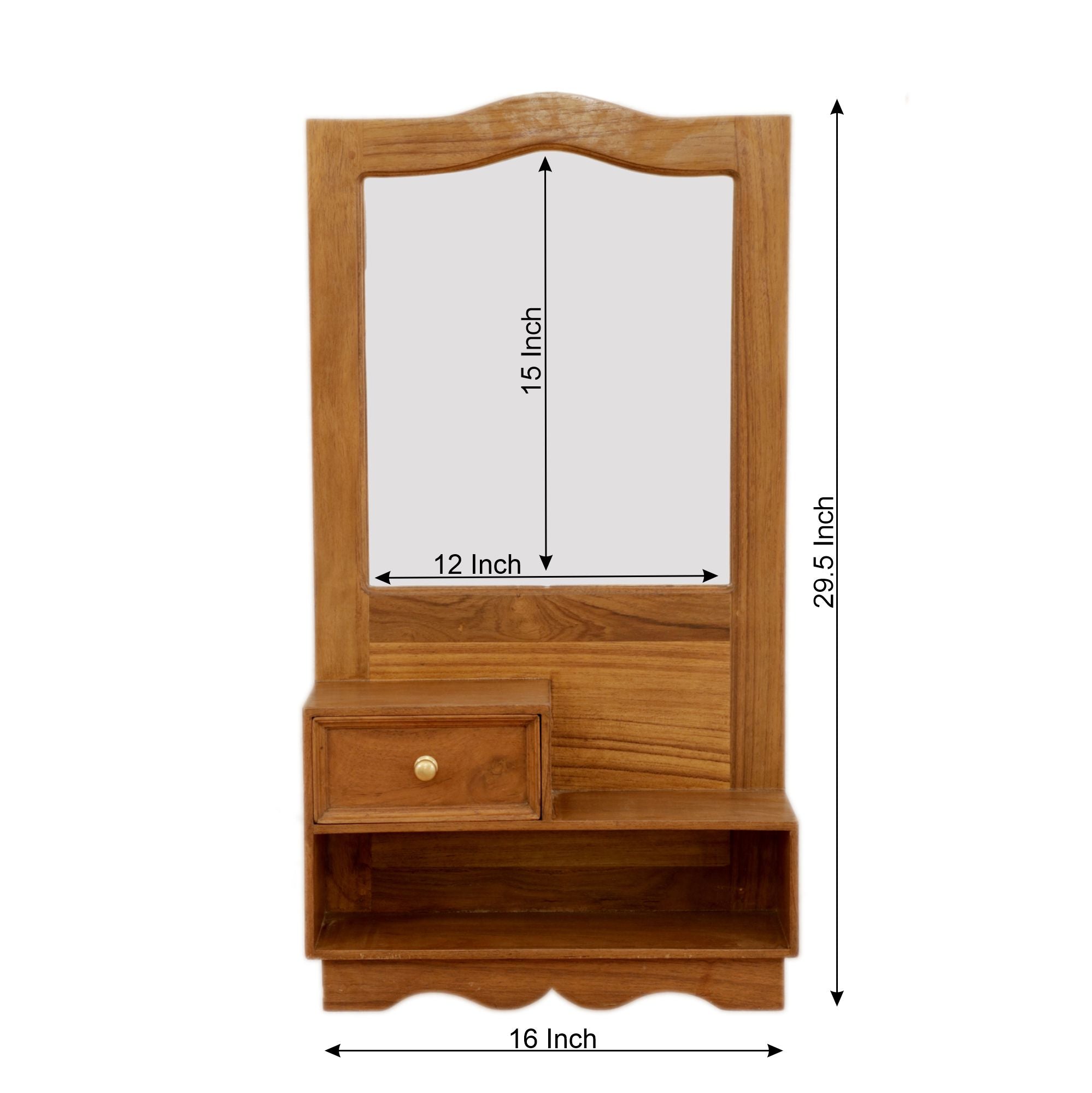 Single Drawer Solid Compact Frame with Mirror