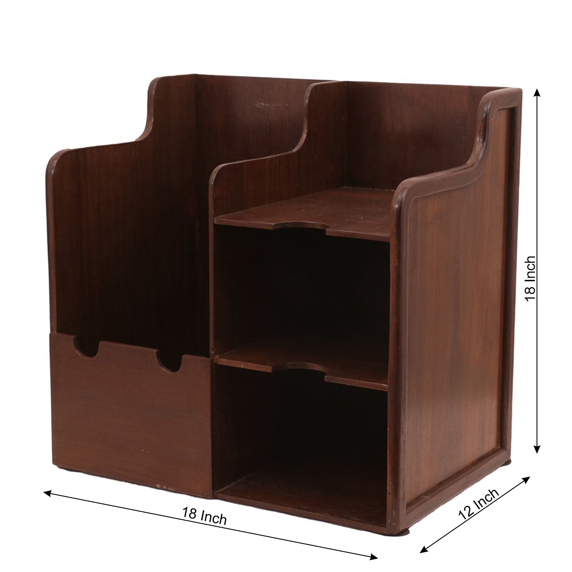 Classic Wooden Multistorage File Rack (Natural Tone)