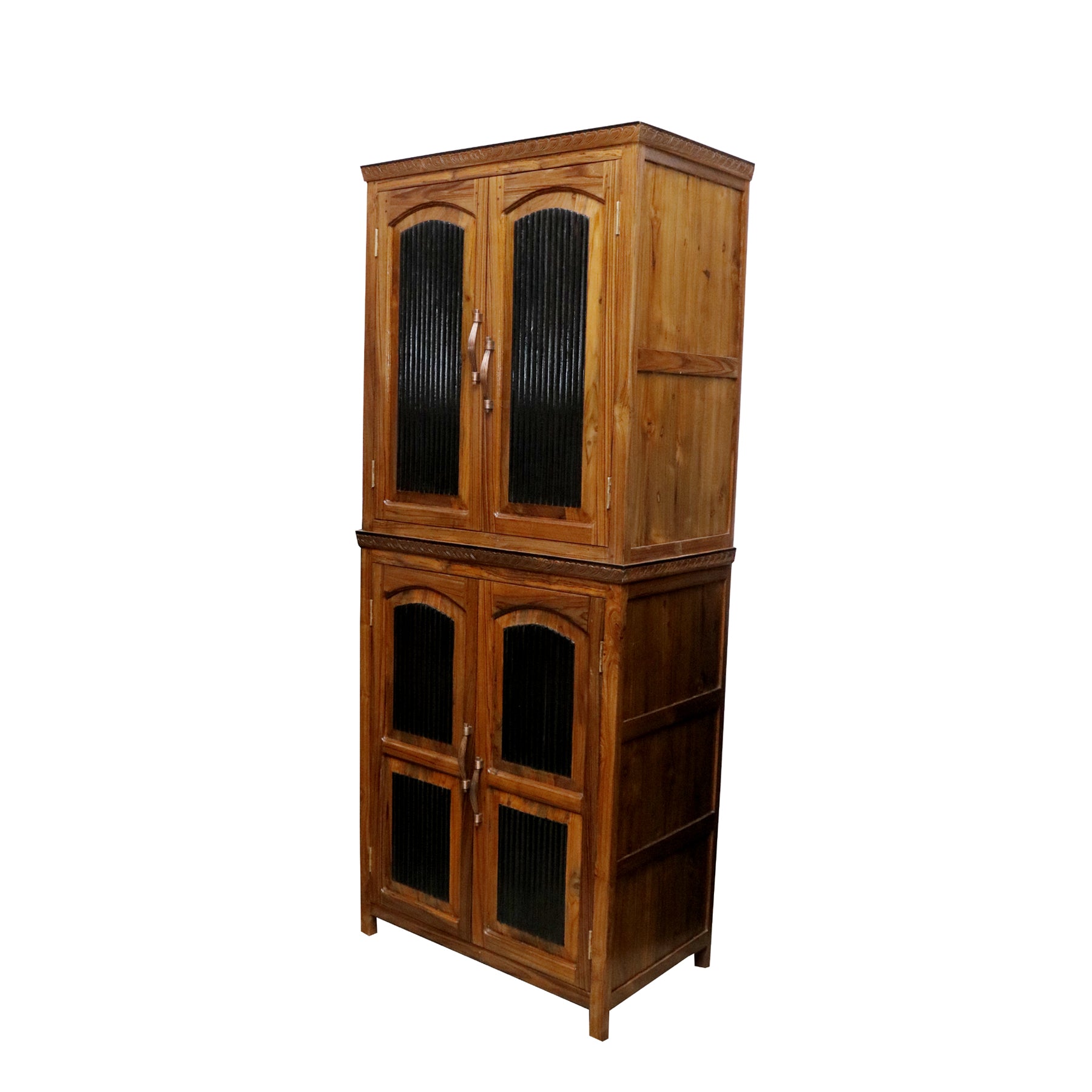 Stylish Wooden Display Cabinet with 2-Compartments Showcase
