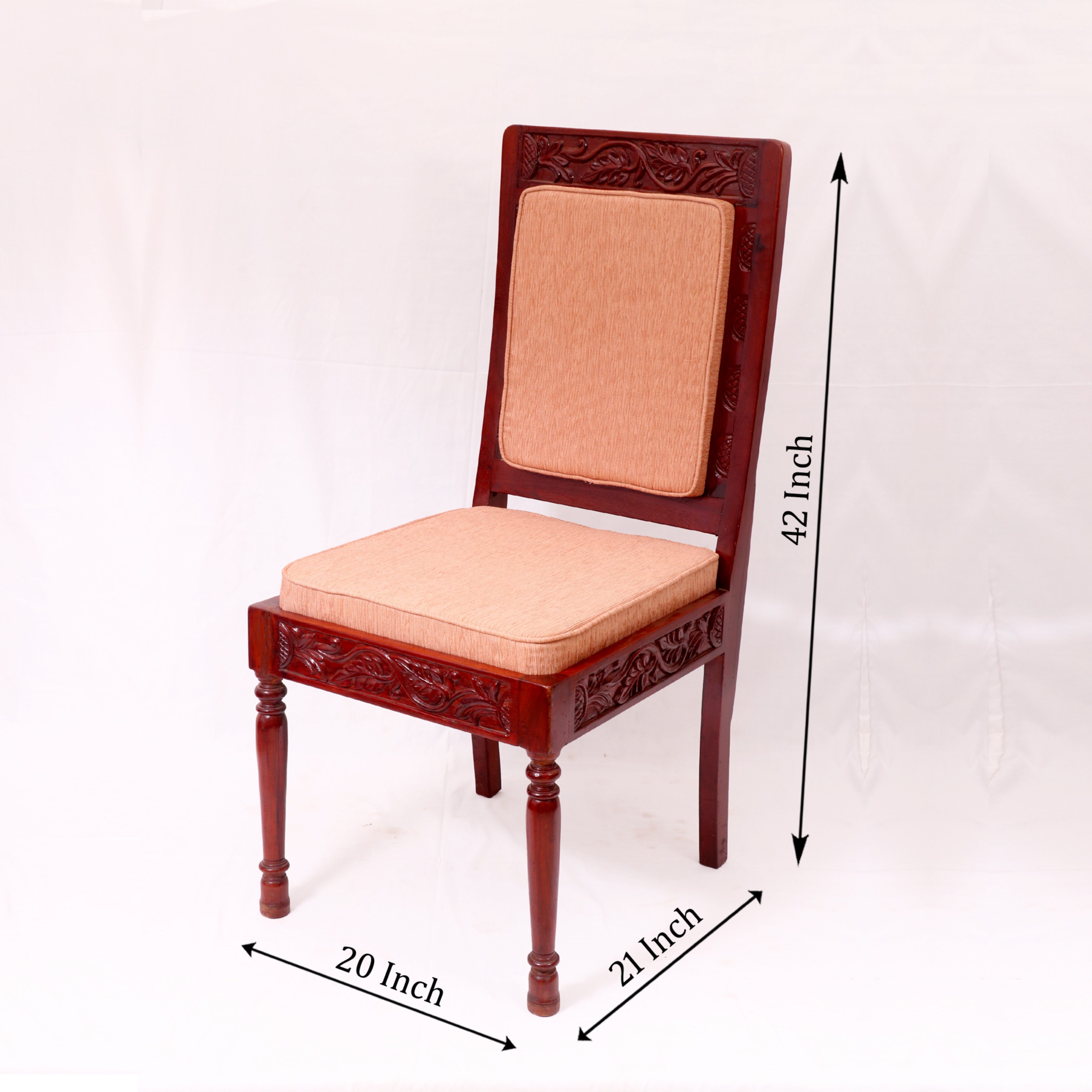 (Set of 2) Perfect Square Wooden Carving Chair Dining Chair