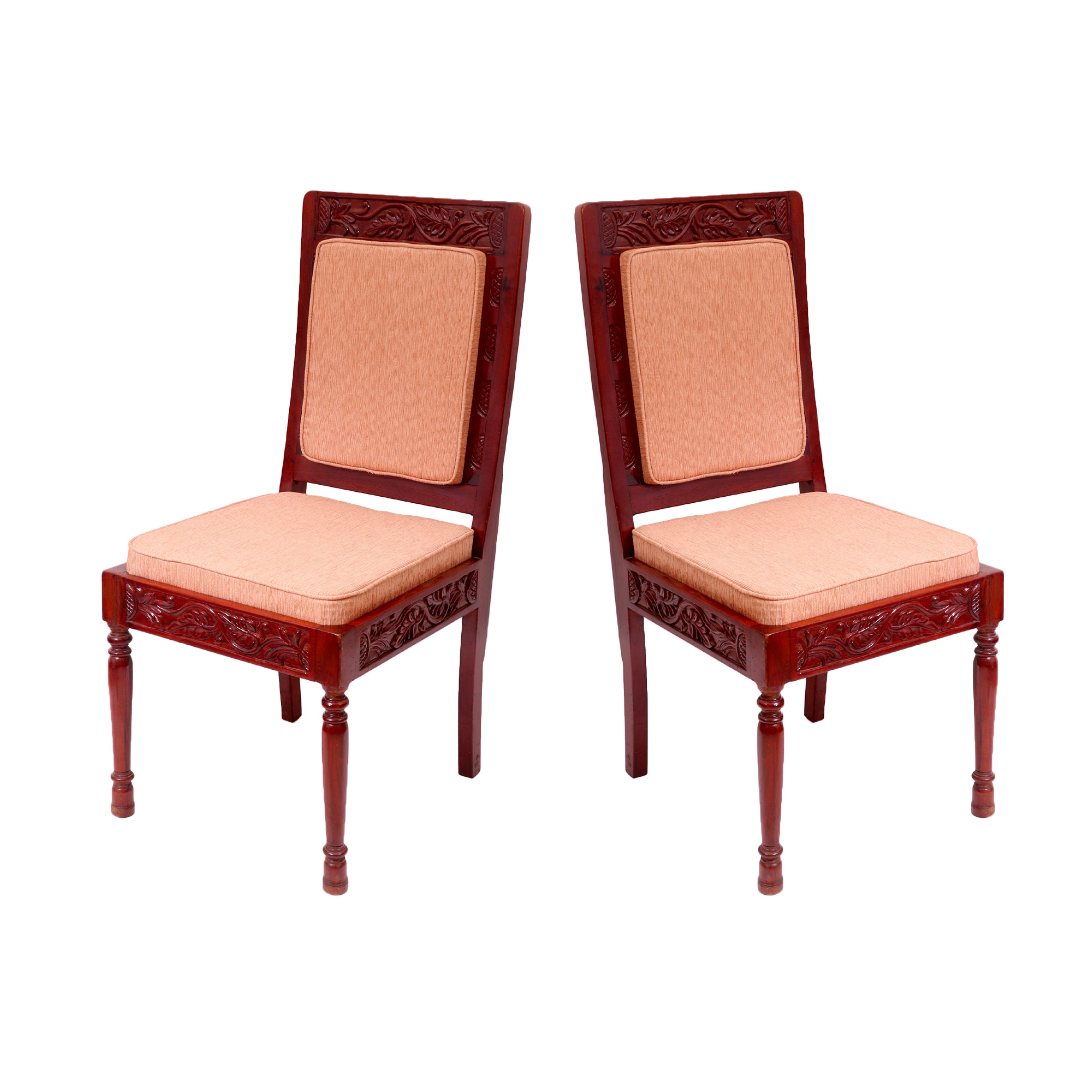 (Set of 2) Perfect Square Wooden Carving Chair Dining Chair