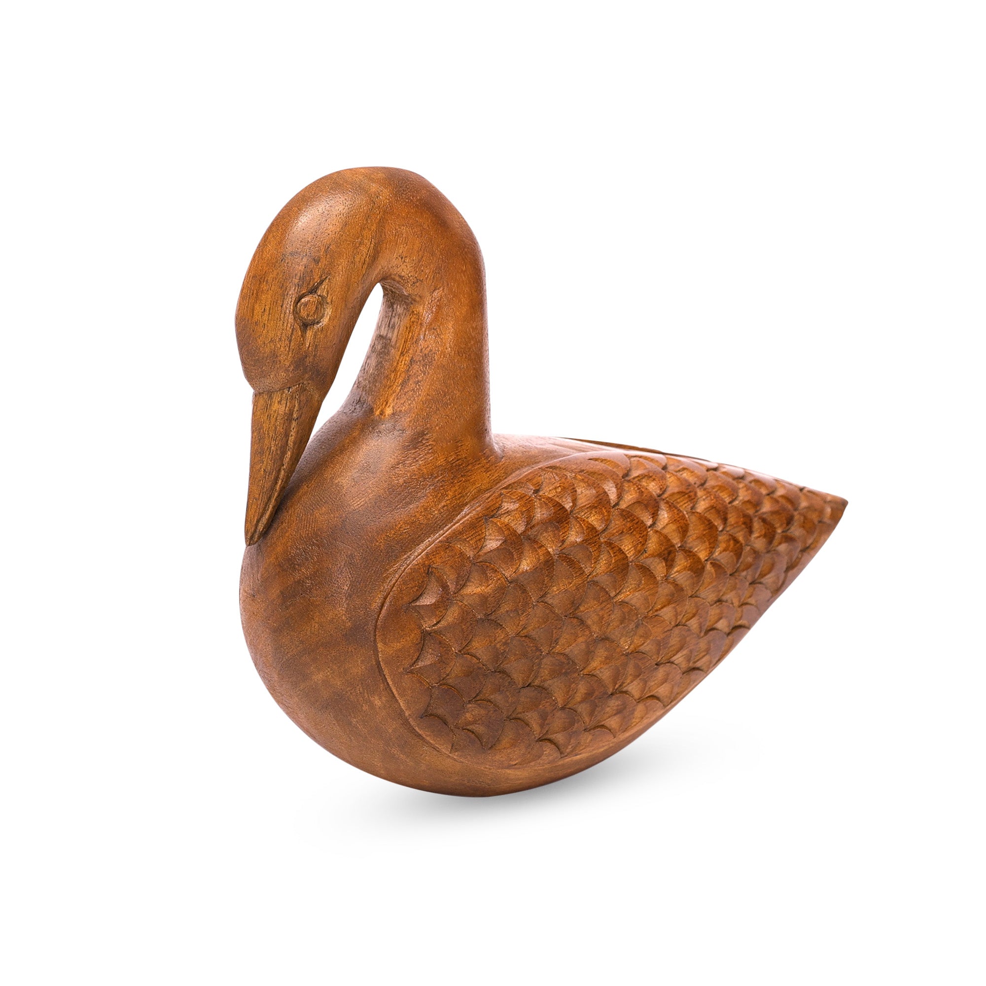 Downward-faced Wooden Swan Showpiece (Small) Animal Figurine