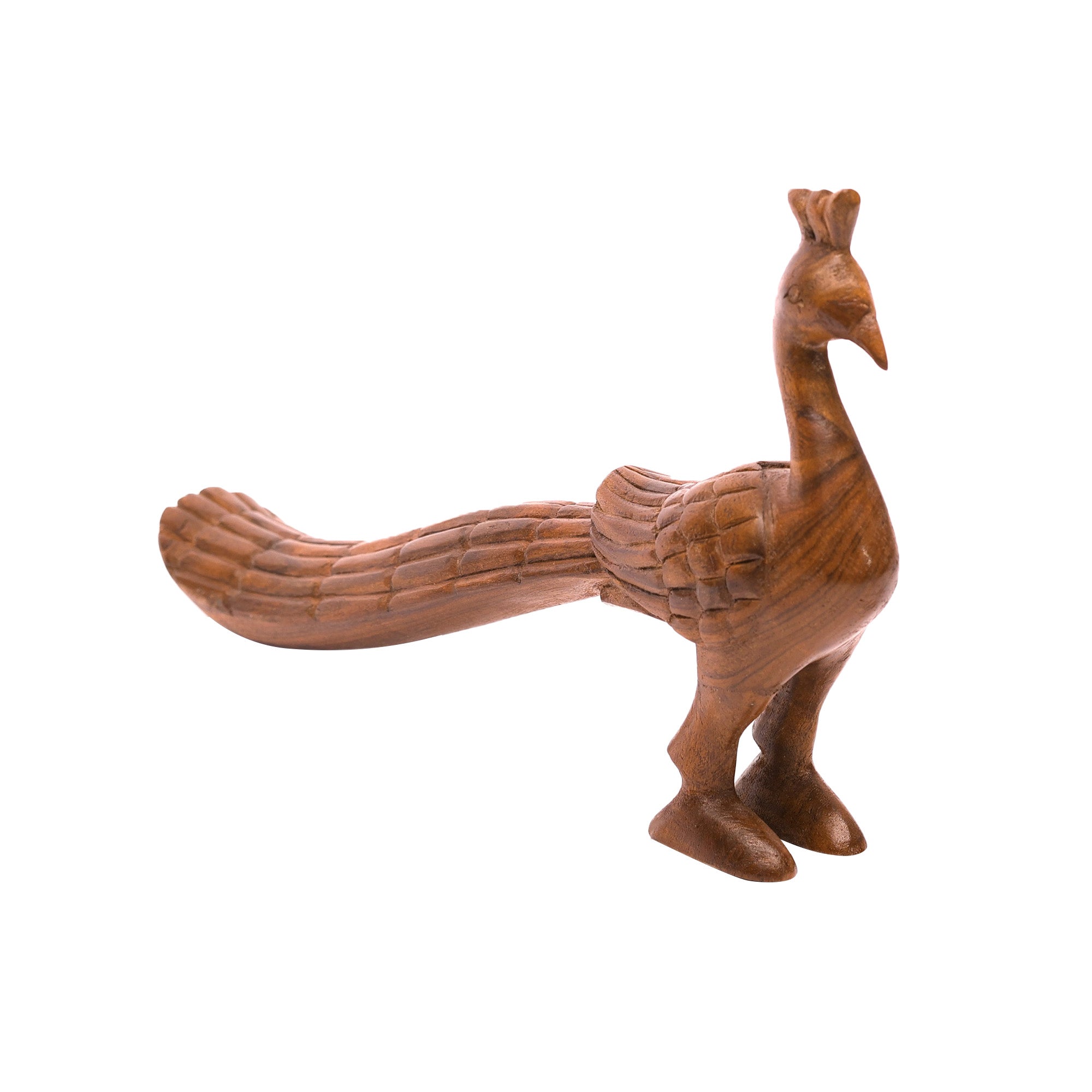 Royal Wooden Peacock Showpiece Animal Figurine