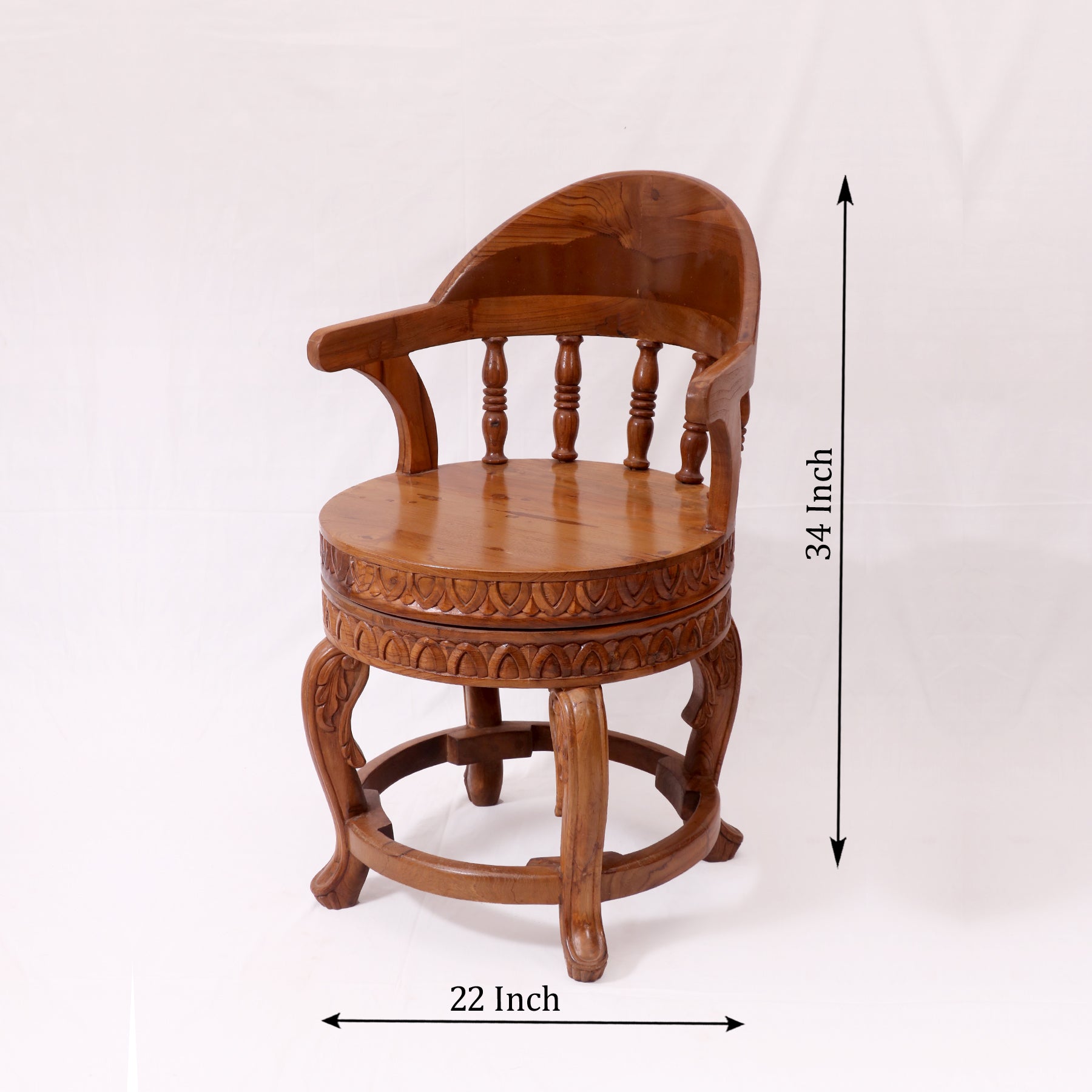 Classic Natural Finished Rounding Design Office Chair