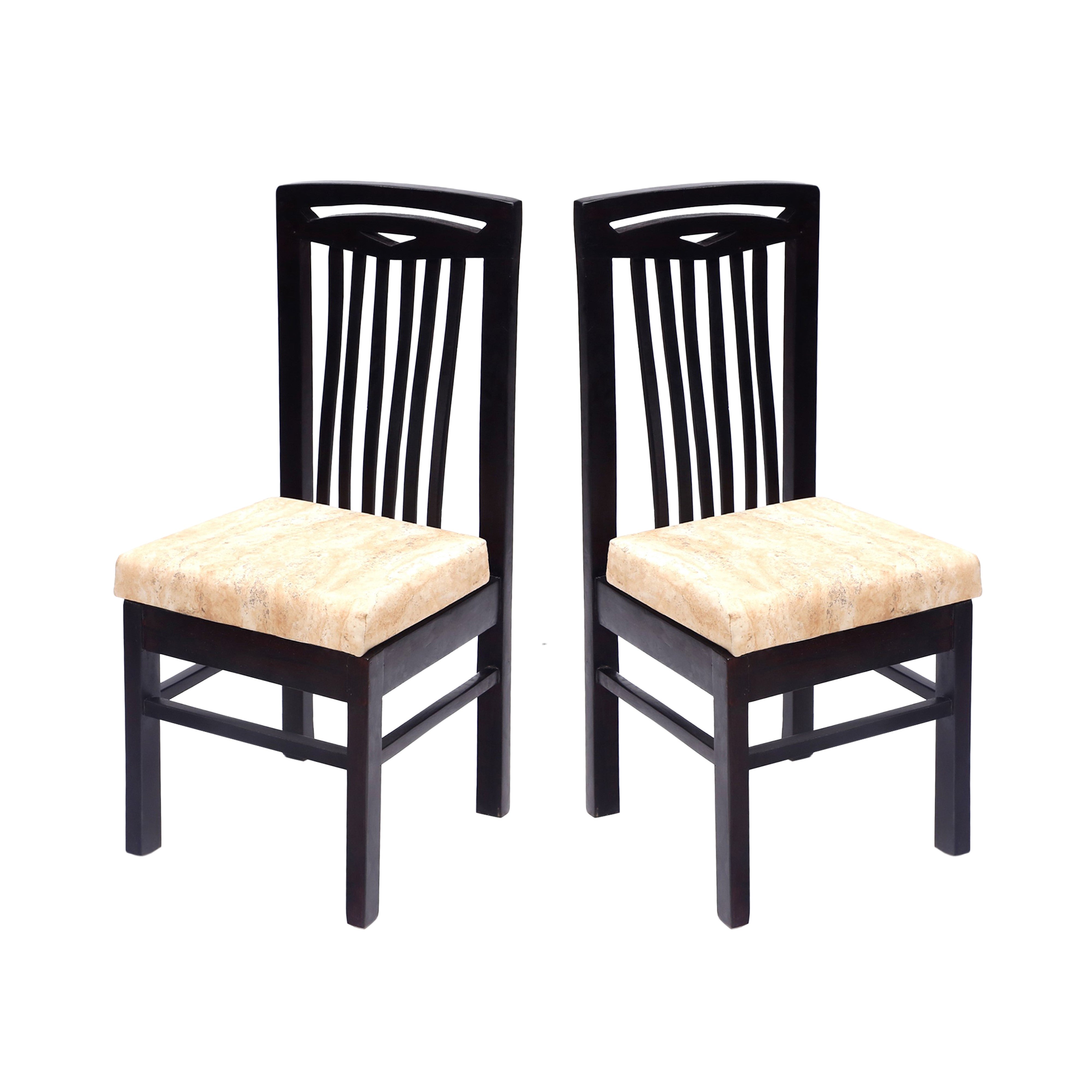 (Set of 2) Curved Striped Black Touch Chair Dining Chair