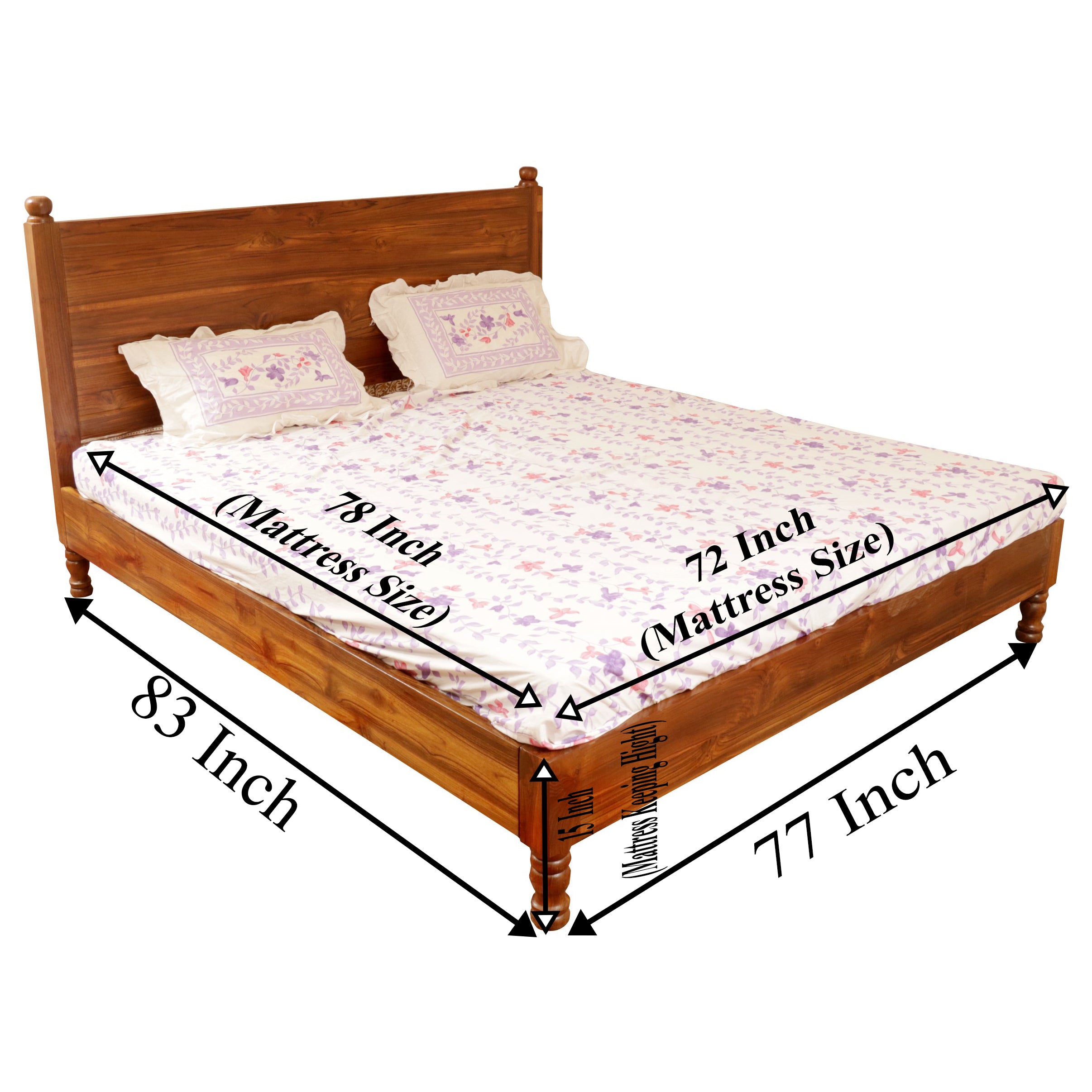 wood natural tone Classical Bed Bed