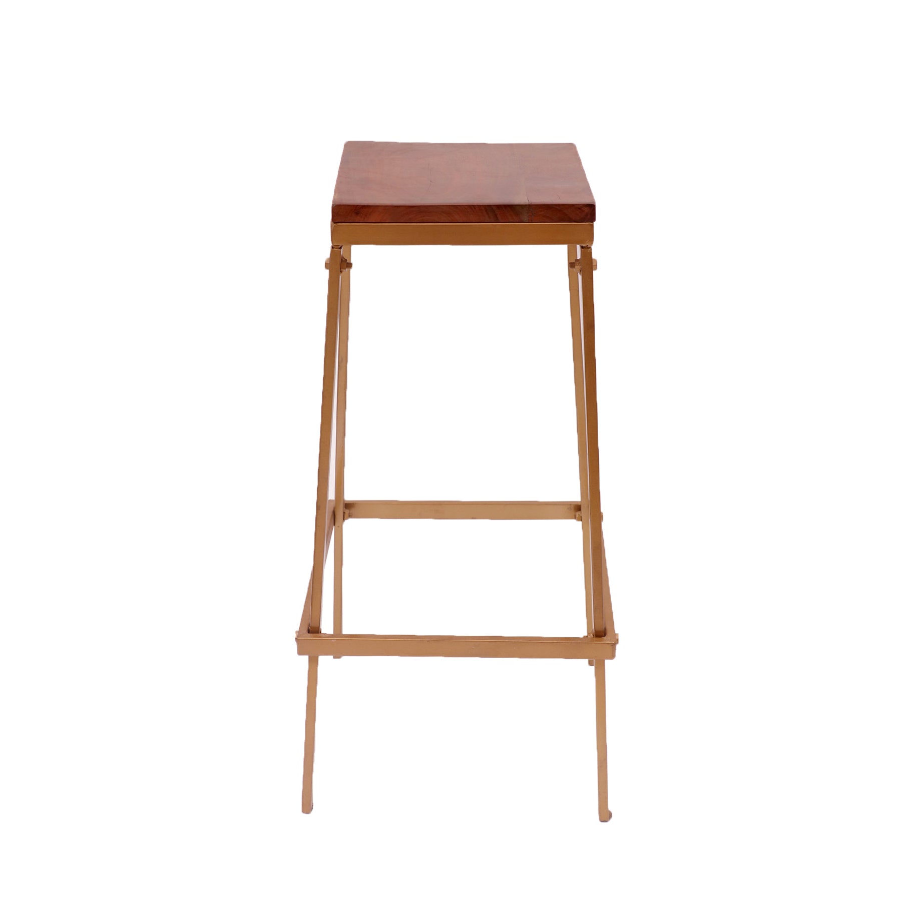 Dull Gold Solid Wood Stool Stool