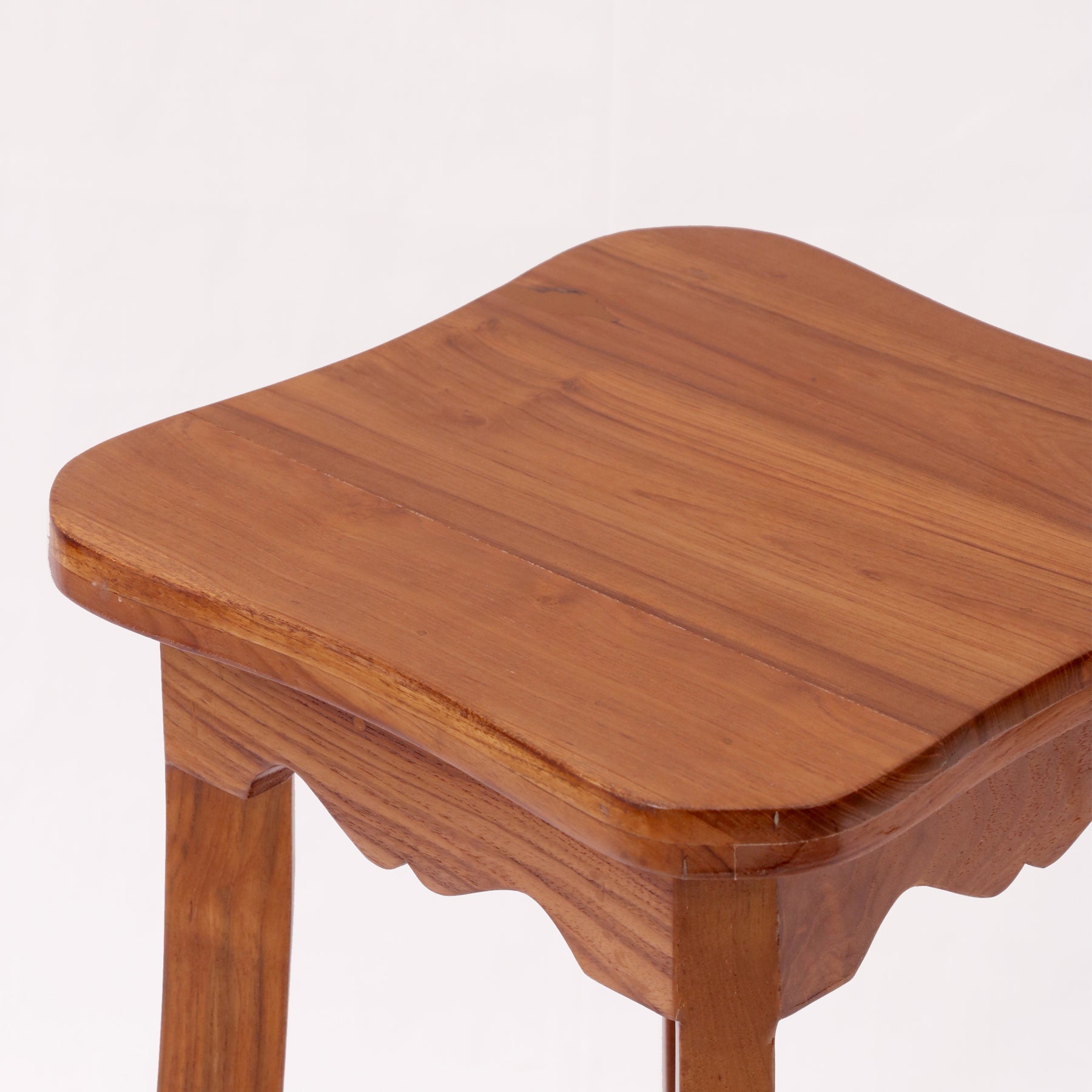 Carved and Curved Teak Stool Stool