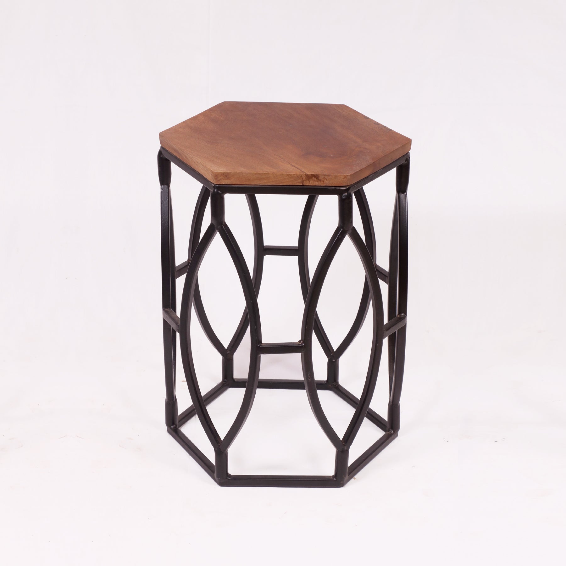 Hexagonal Metallic Coffee Table (Black) End Table