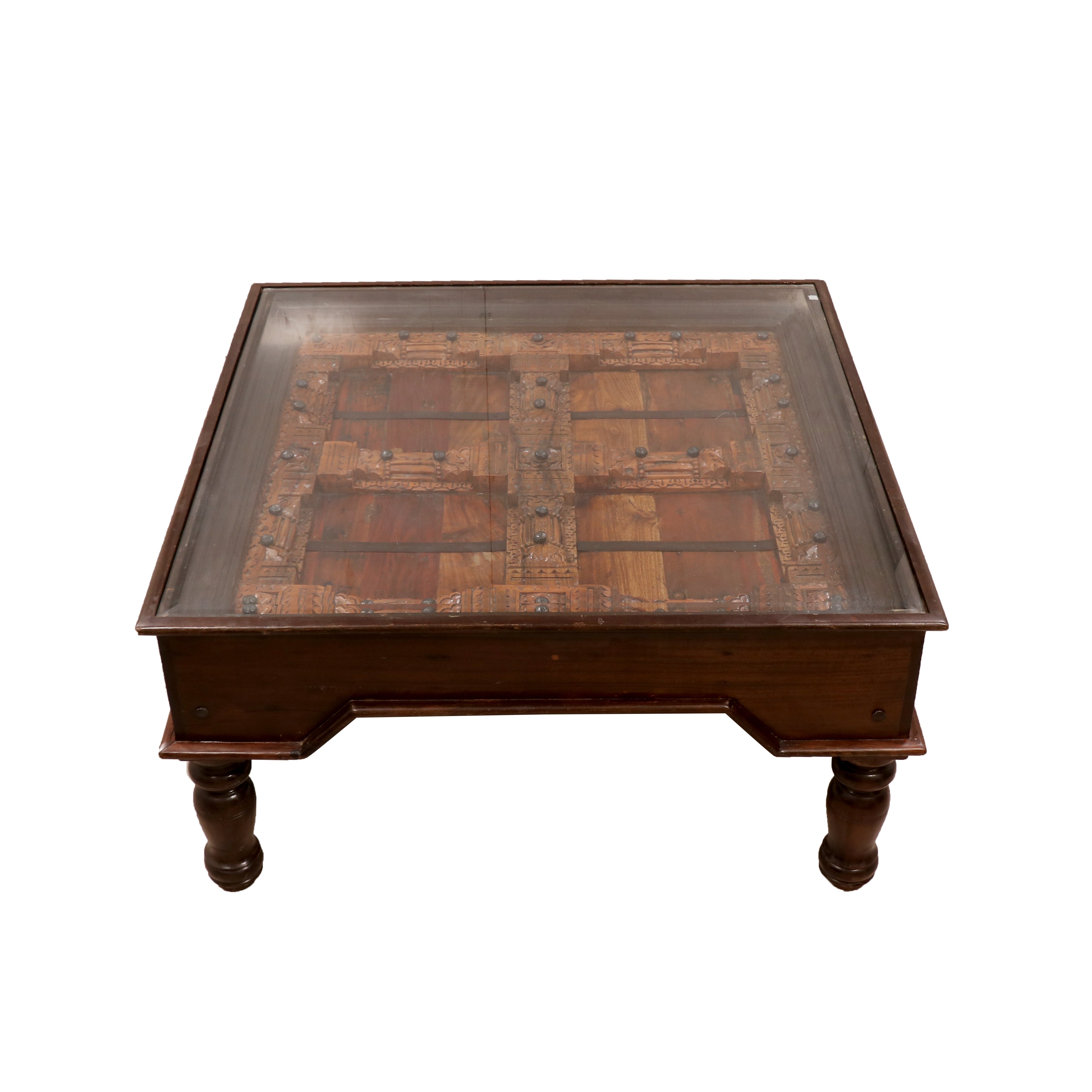 Square Top Carving Coffee Table Coffee Table