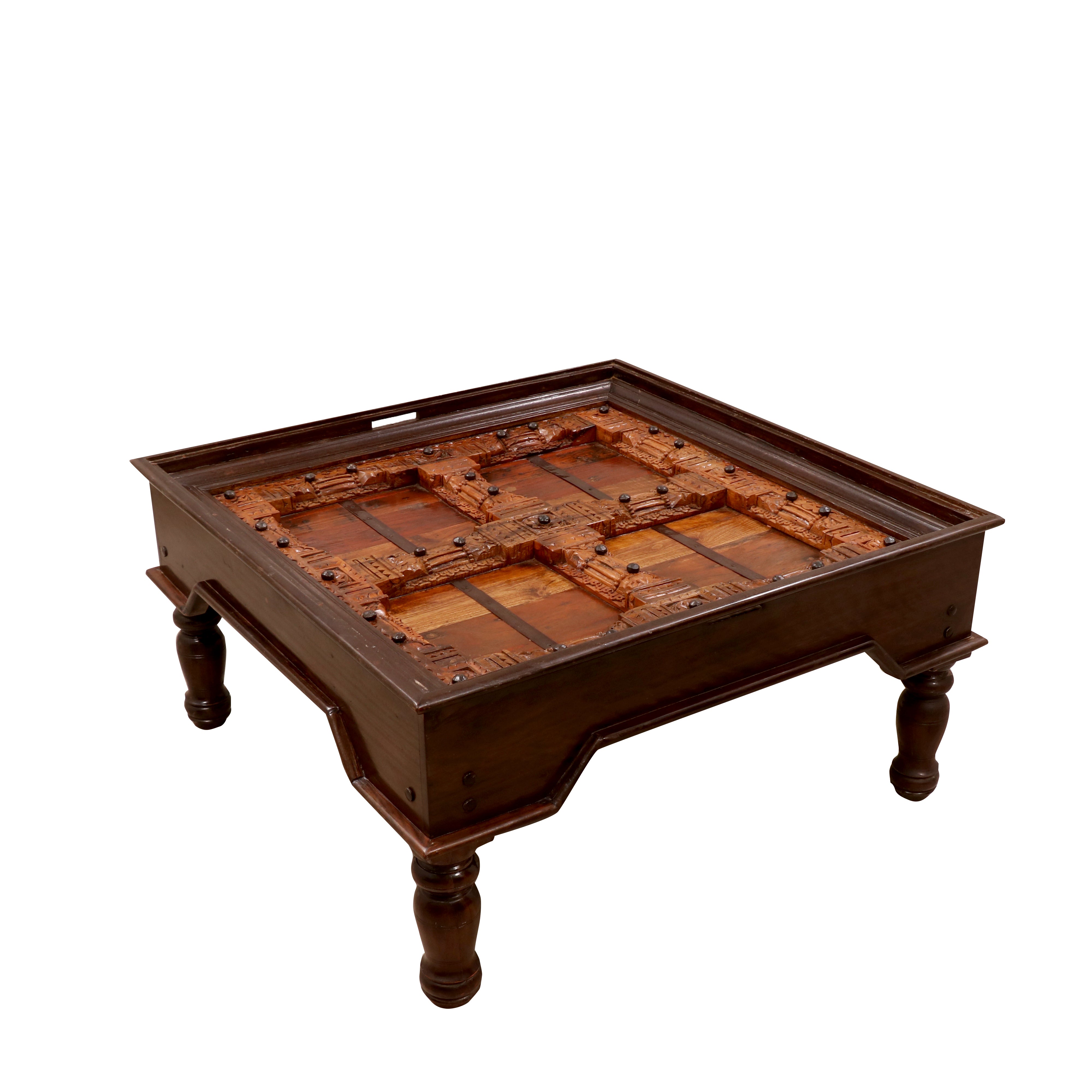 Square Top Carving Coffee Table Coffee Table