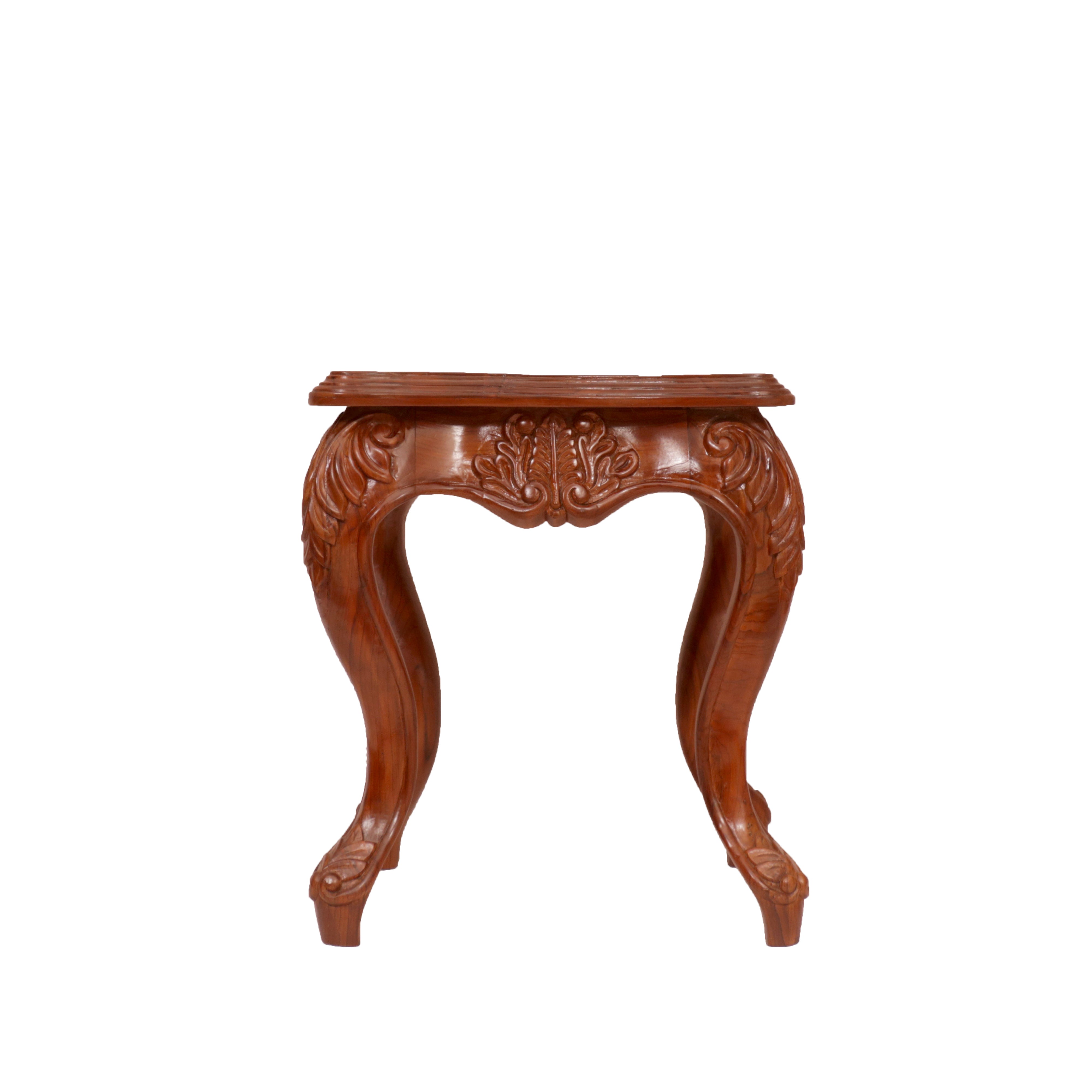 Square Carved End Table End Table