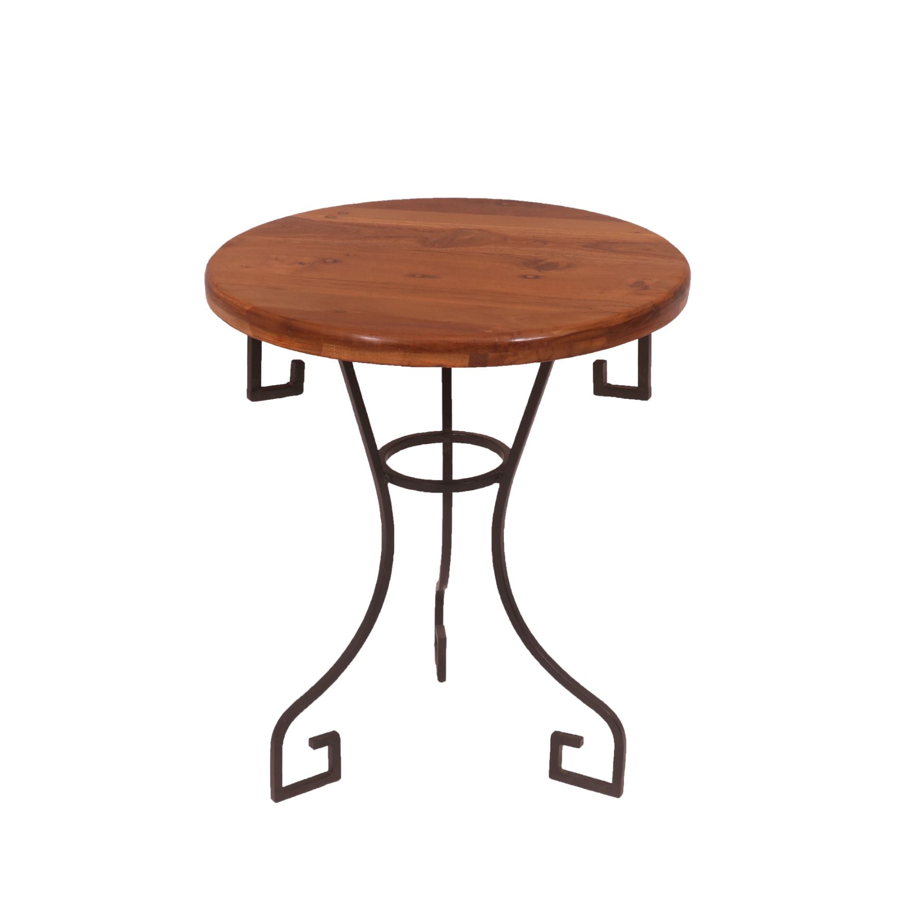 Round Teak Wood Corner Table End Table