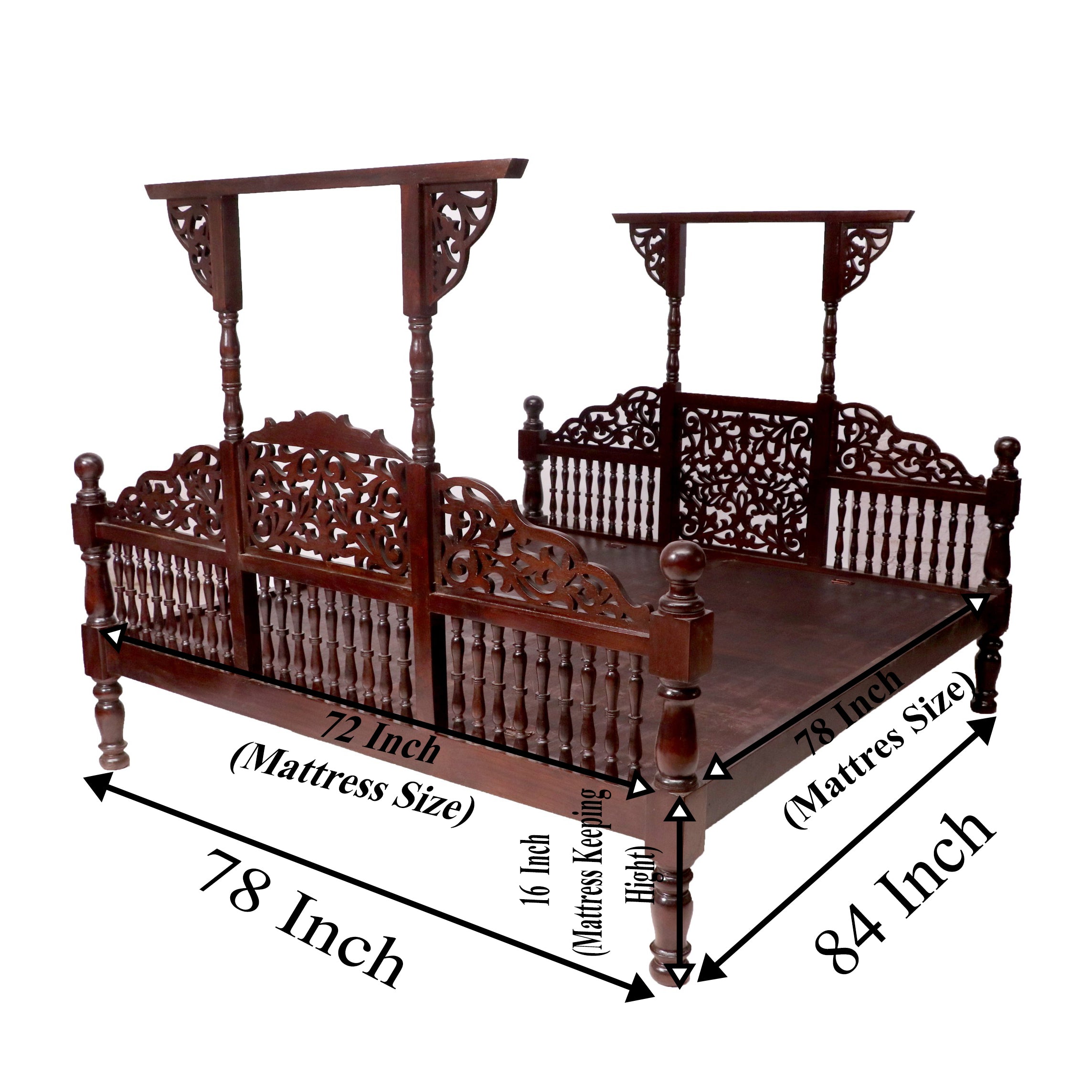 Traditional Southern Classical Teak Bed Bed