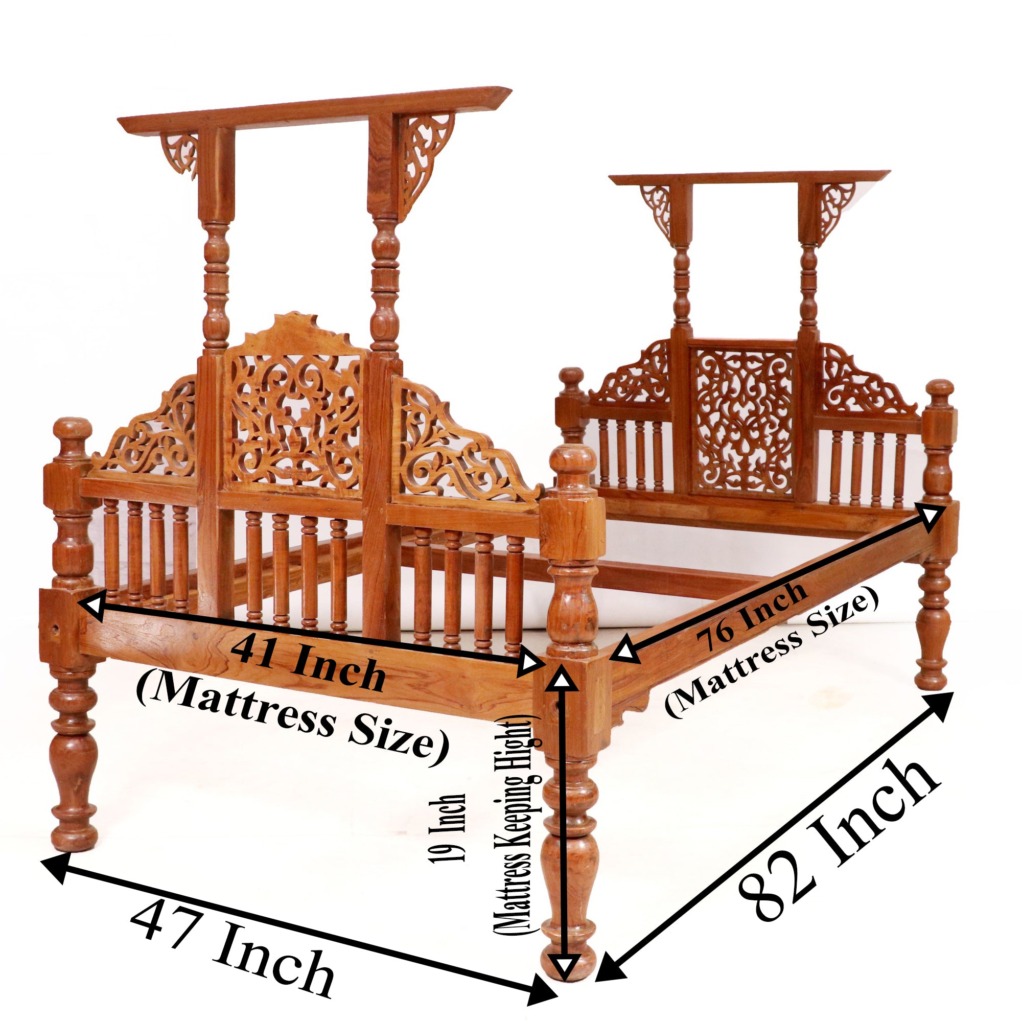 Traditional honey teak Southern Bed Bed