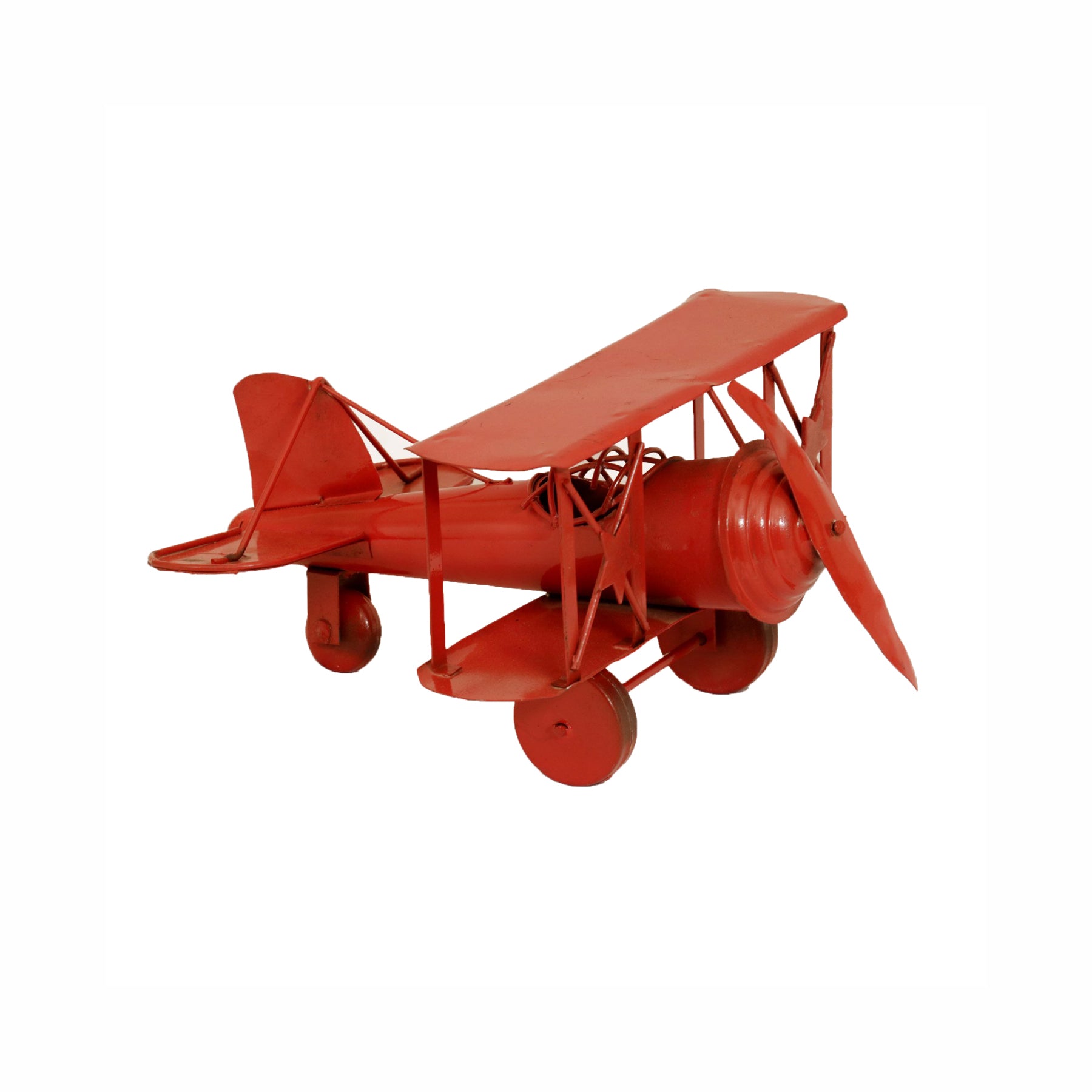 Flaming Red Metal Plane Vehicle figurine