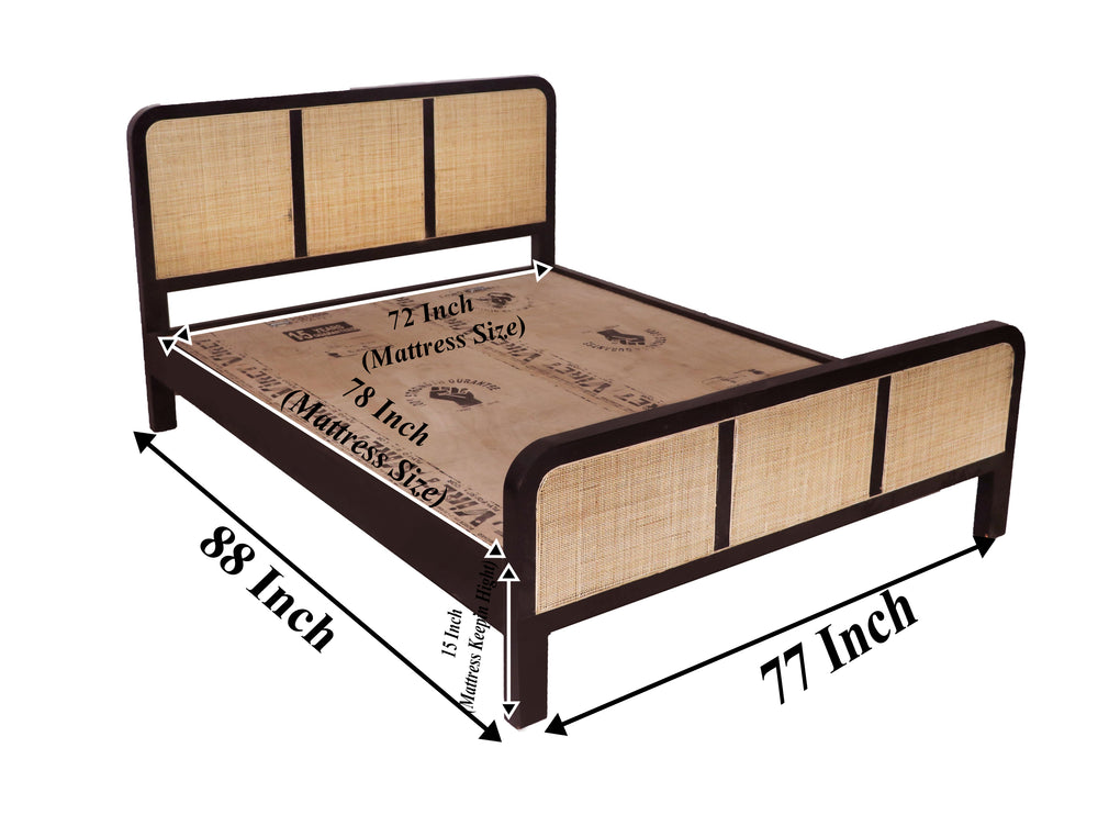 Sheesham curved arch solid wood king size bed