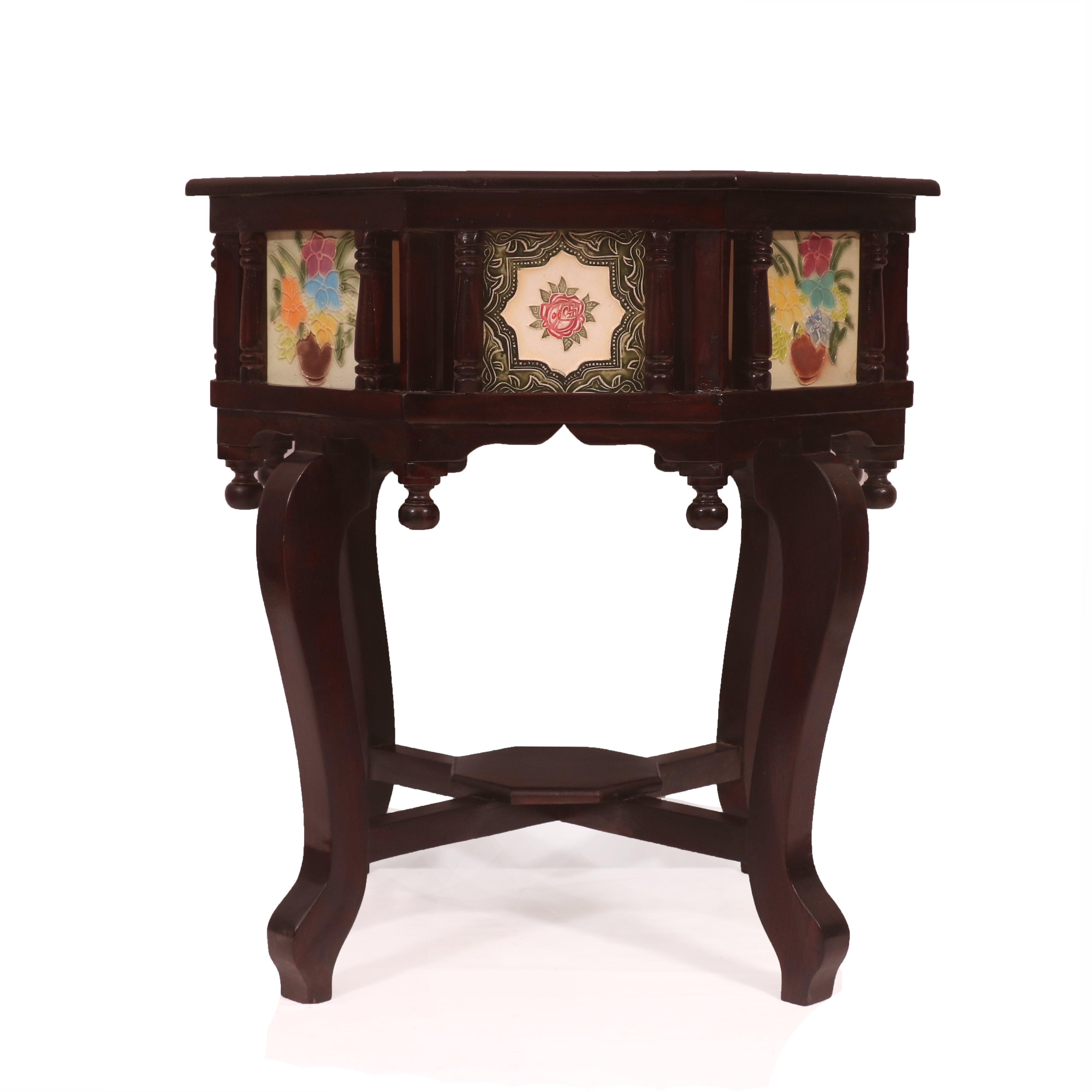 Colonial Wide Tiled Table End Table