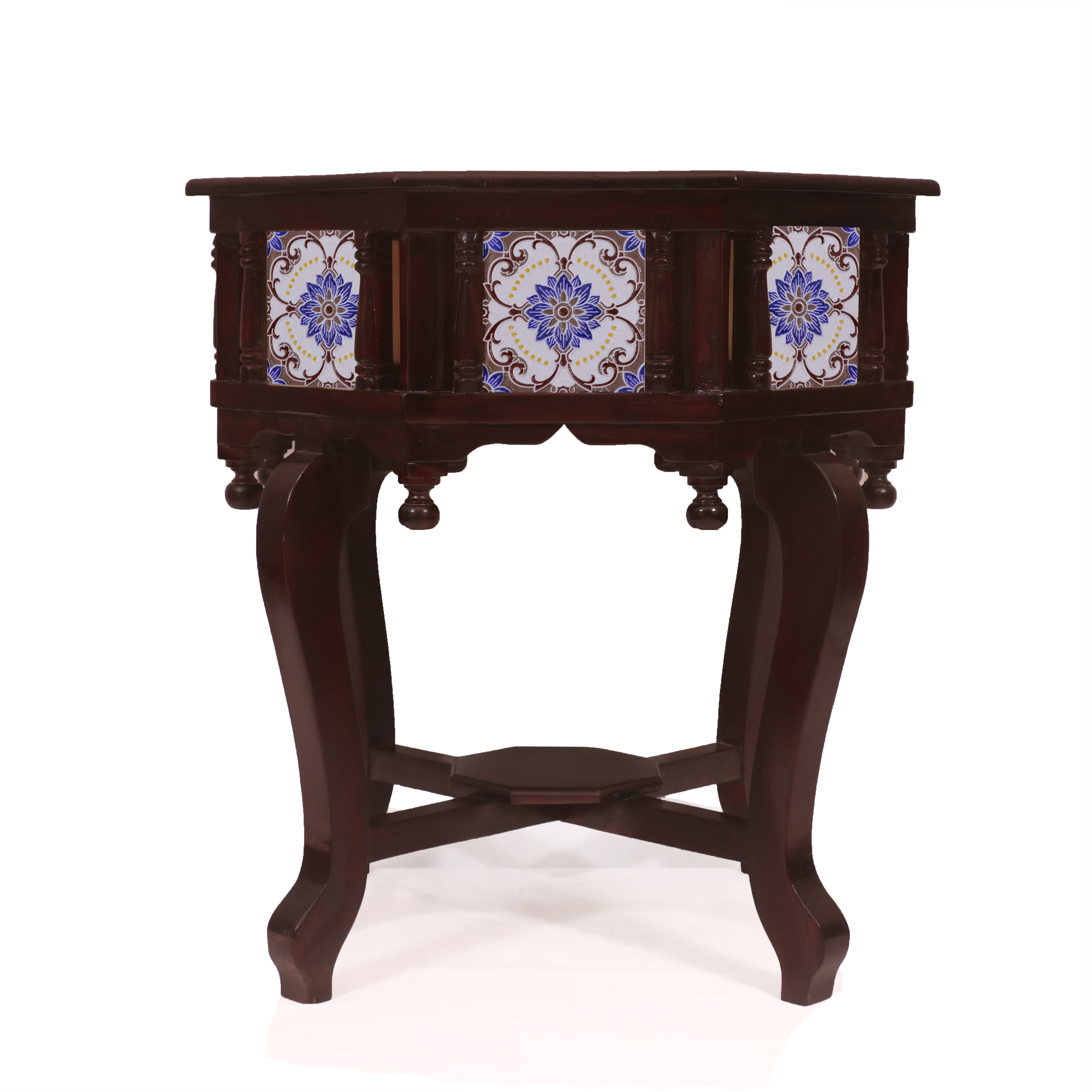 Colonial Wide Tiled Table End Table