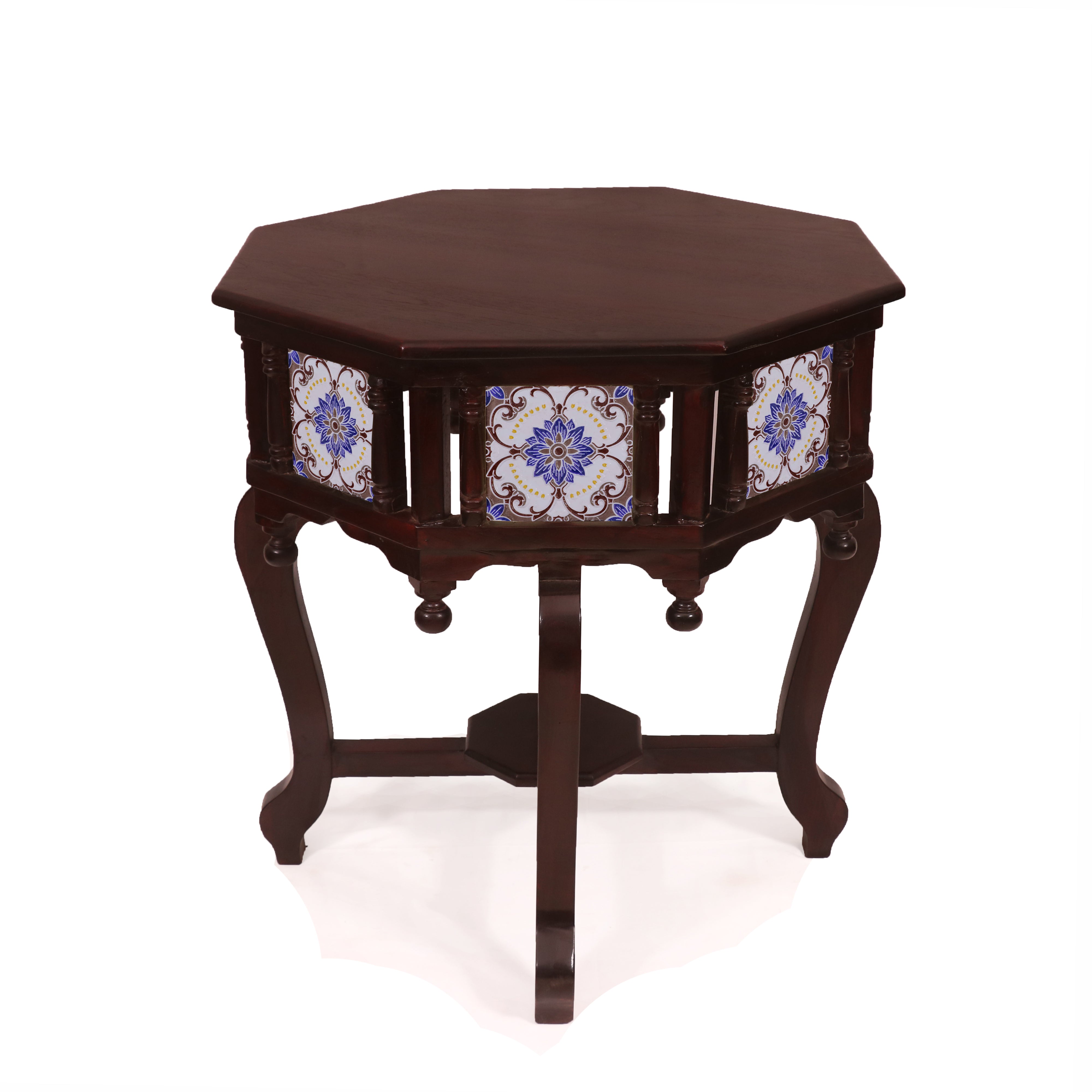 Colonial Wide Tiled Table End Table