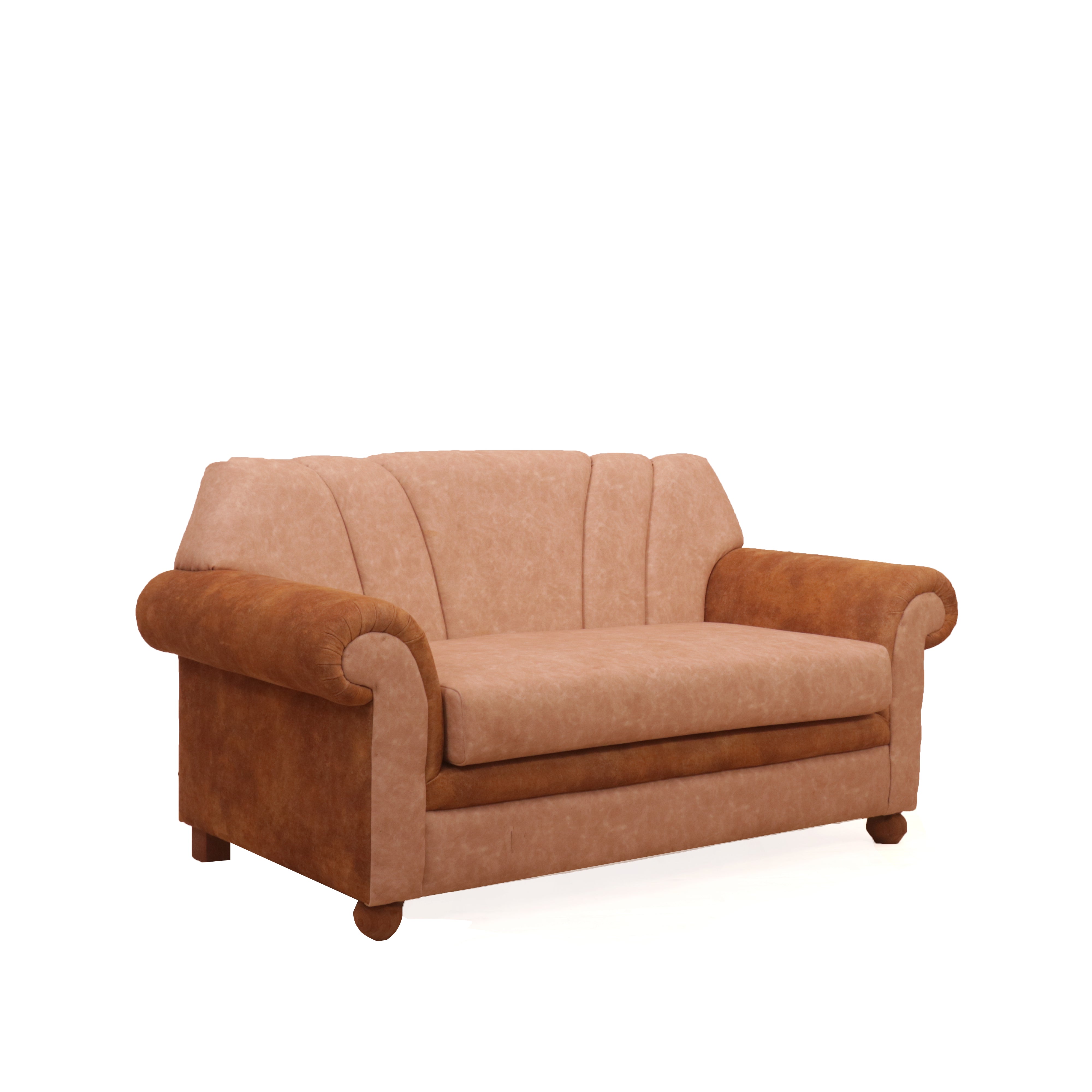 Layered Upholstered Beige Couch Sofa