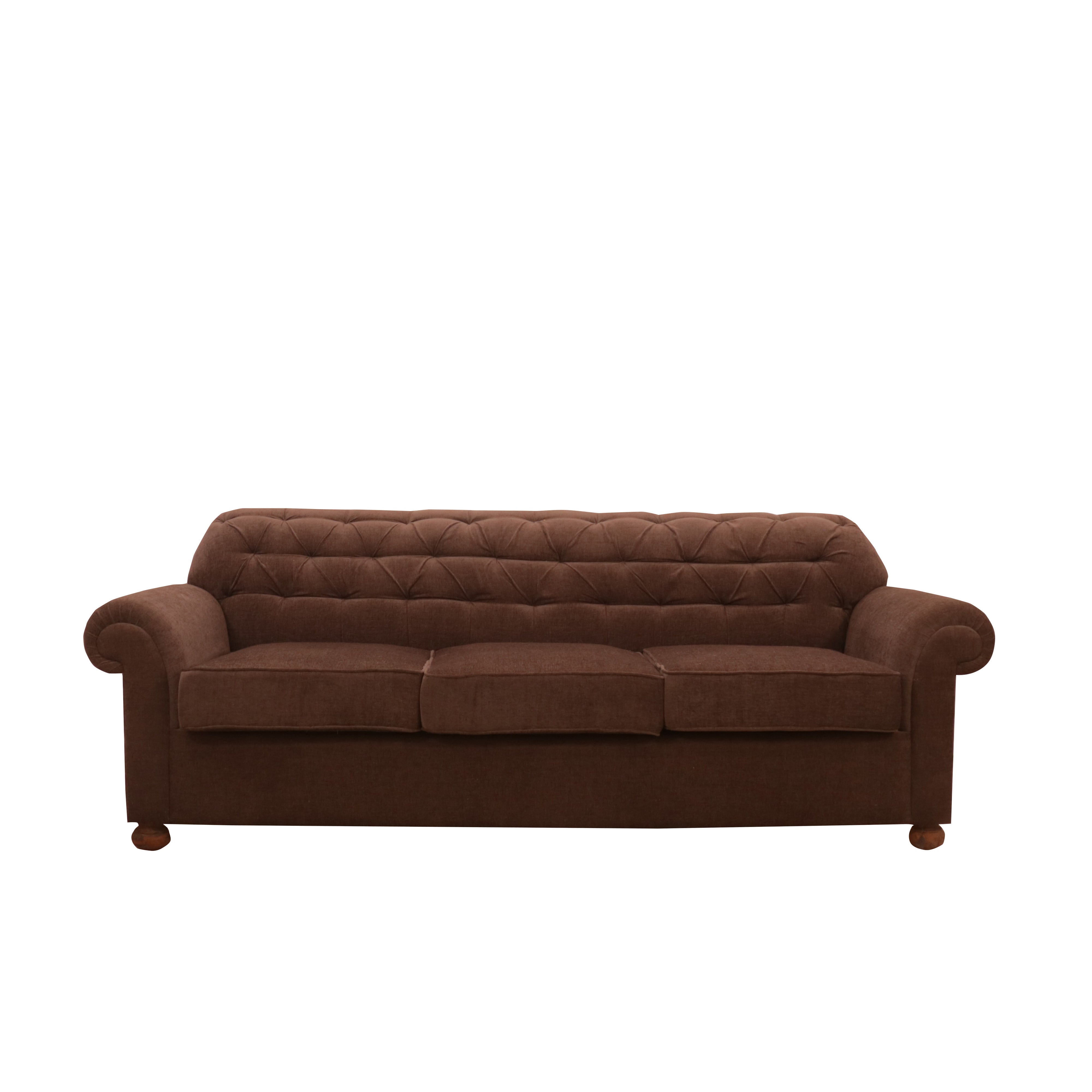 Brown Pinched Back Couch Sofa