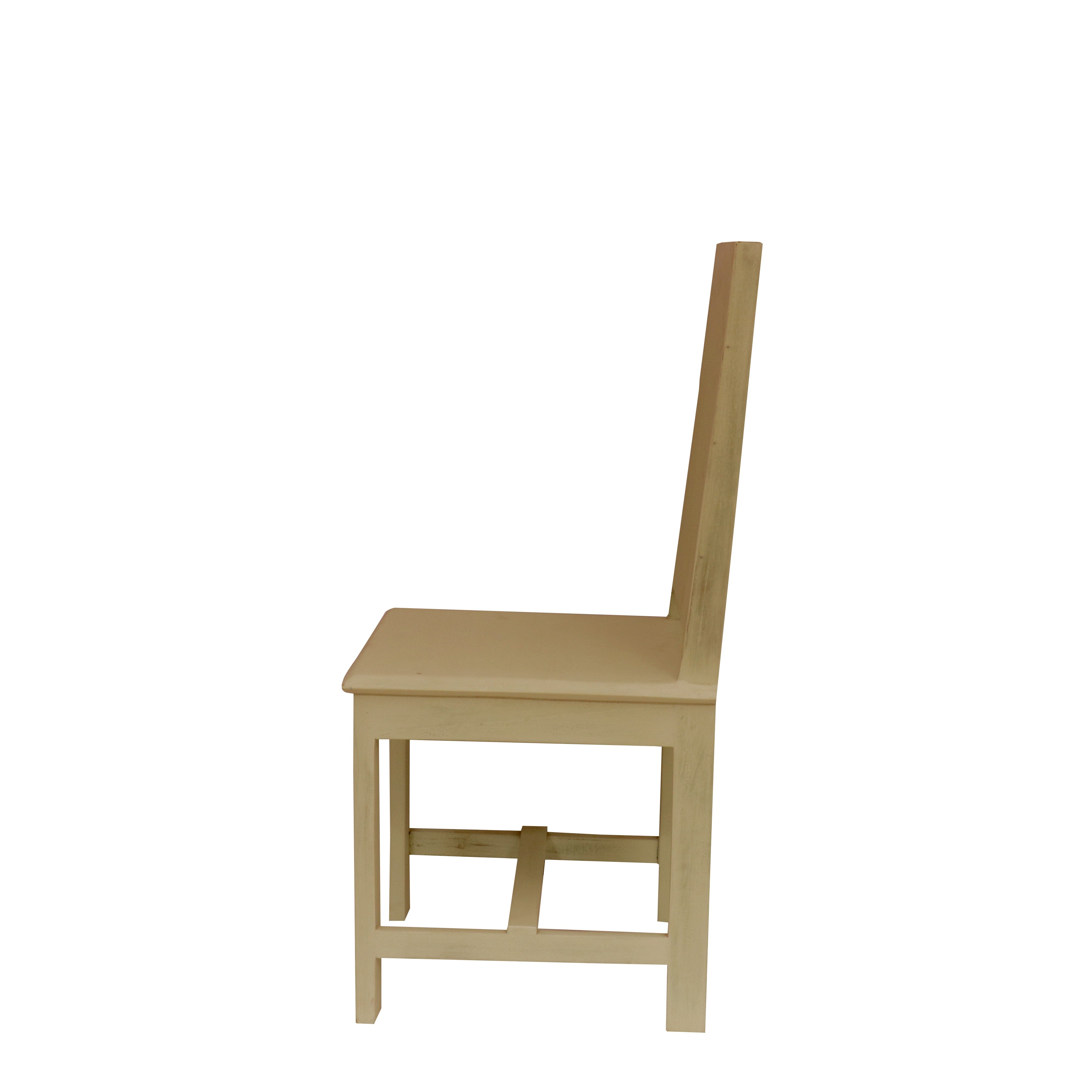 (Set of 2) Simple Cream Hued Chair Dining Chair