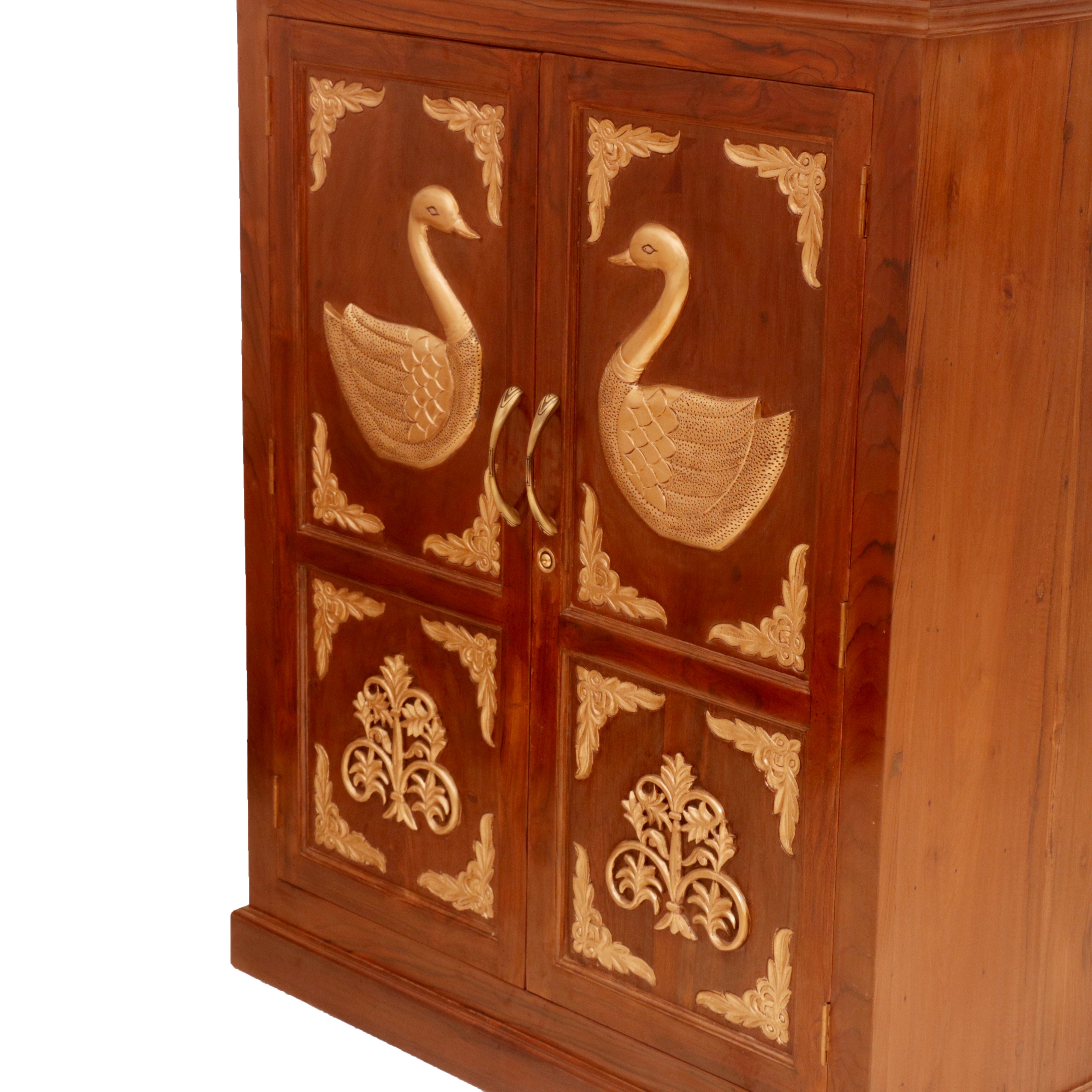 Peacock Wooden Cabinet Wardrobe