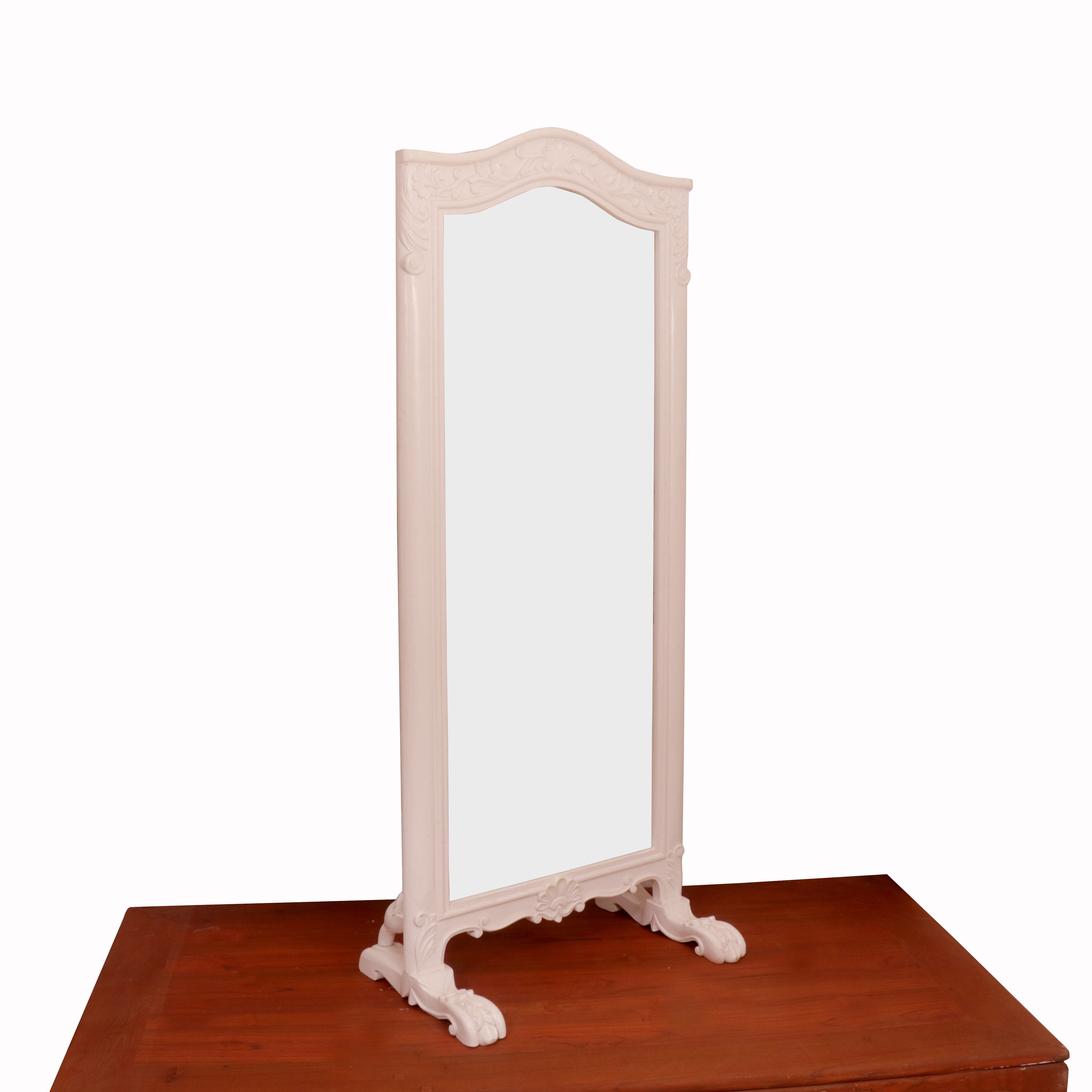 White Wooden Standing Mirror Mirror