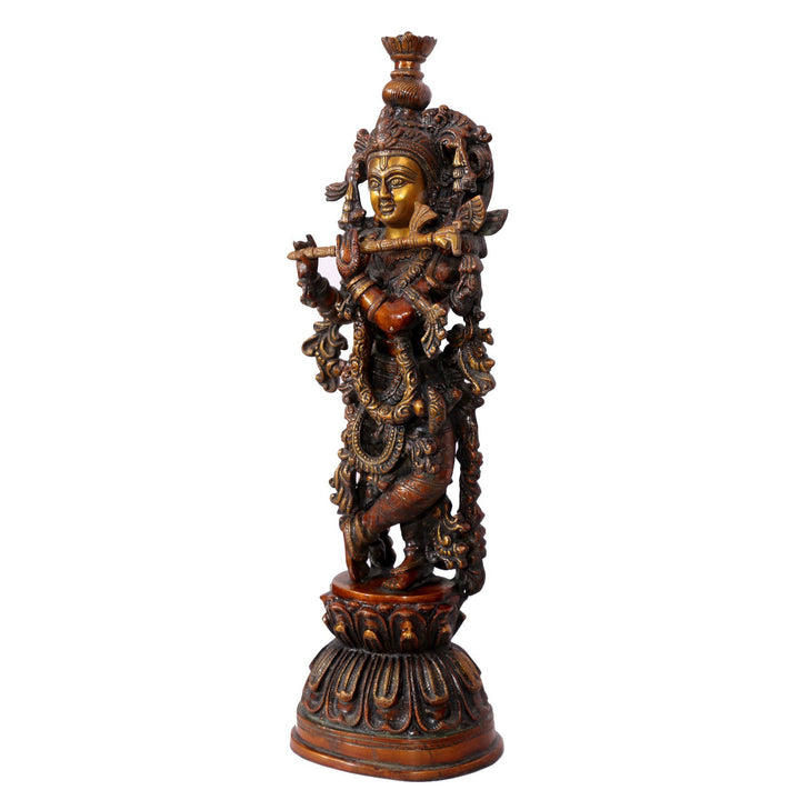 Brass Krishna Statue Traditional Décor