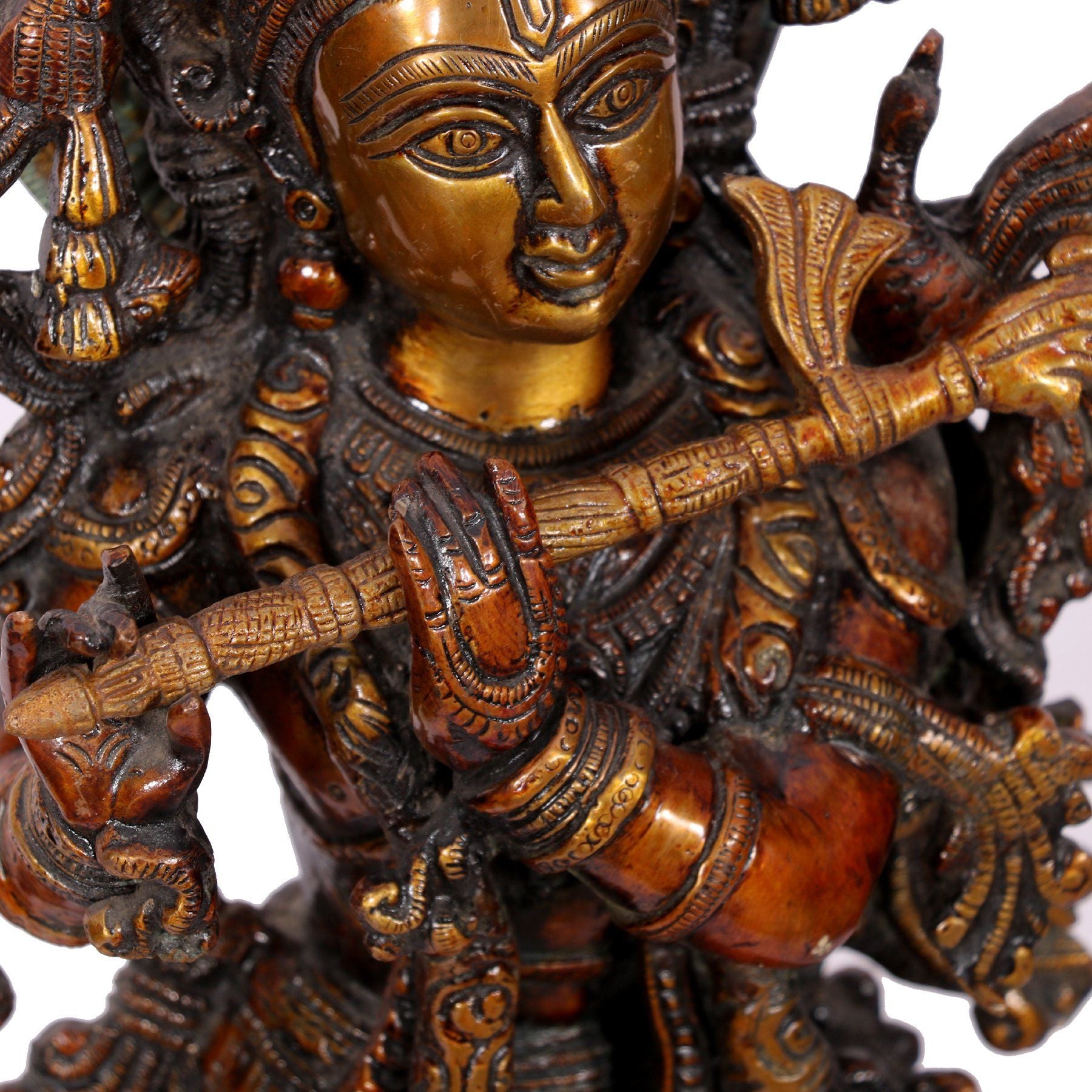 Brass Krishna Statue Traditional Décor