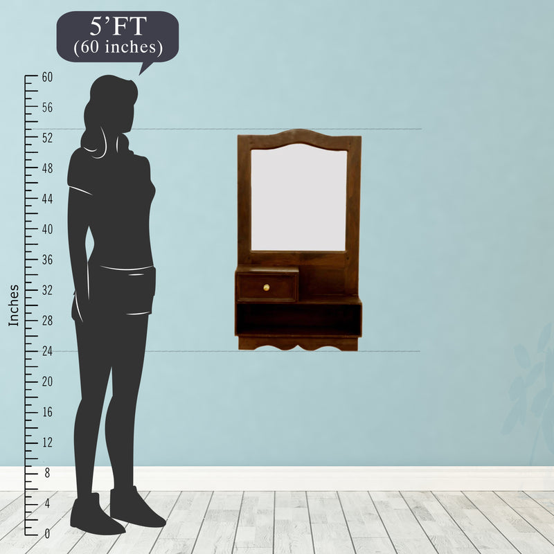 Single Drawer Hanging Dresser & Mirror