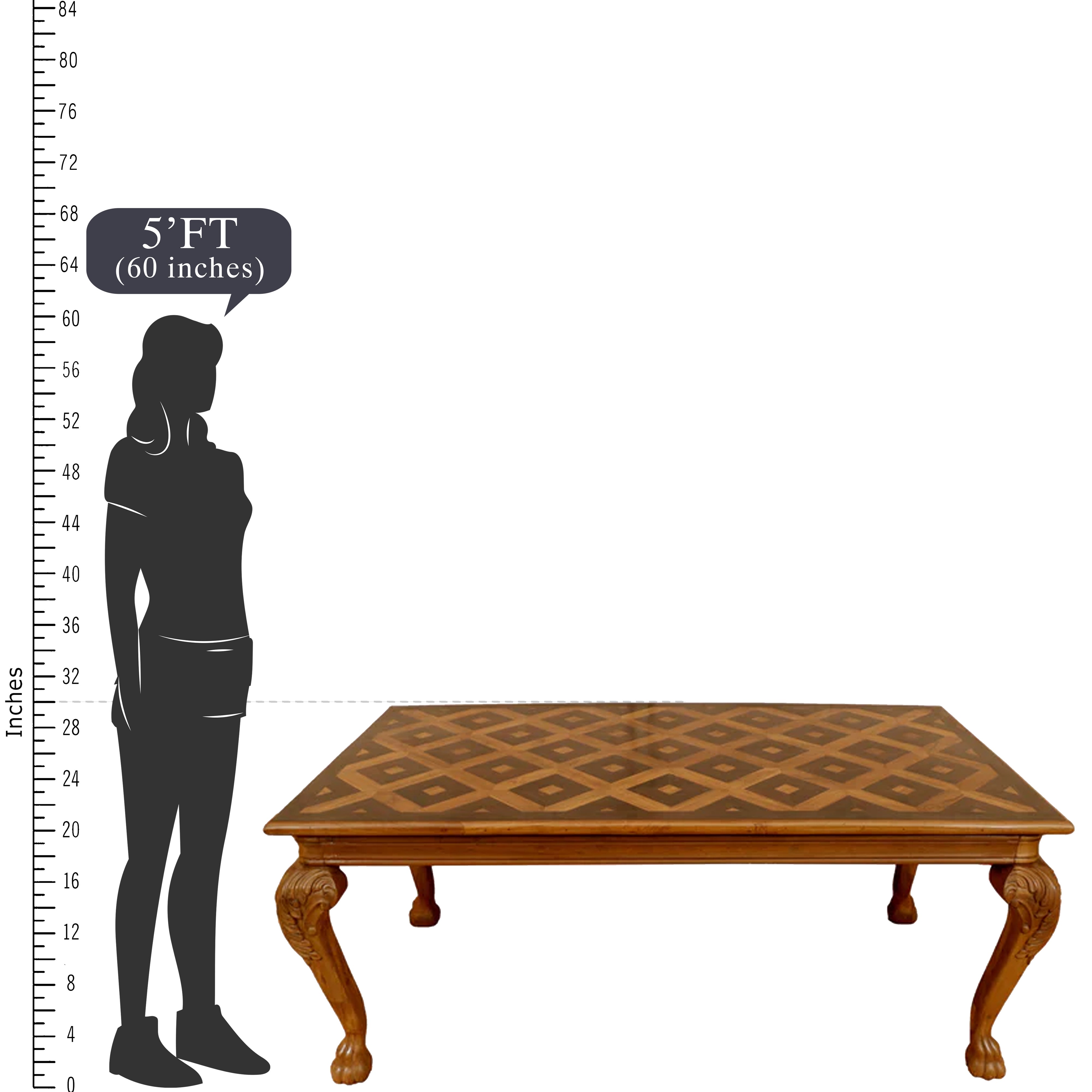 Teak Wood Inlay design Large Dinning Table