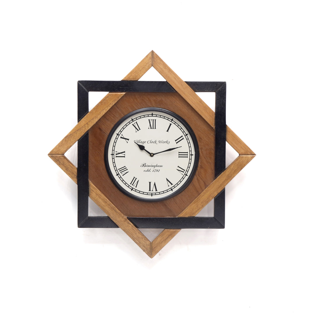 Traditinal Handmade Wooden Diamond shaped Clock Clock