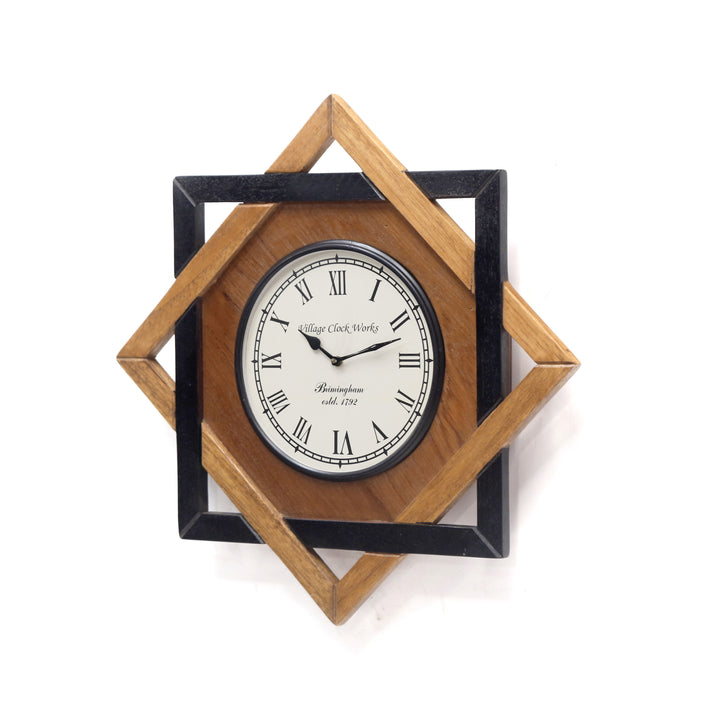 Traditinal Handmade Wooden Diamond shaped Clock Clock