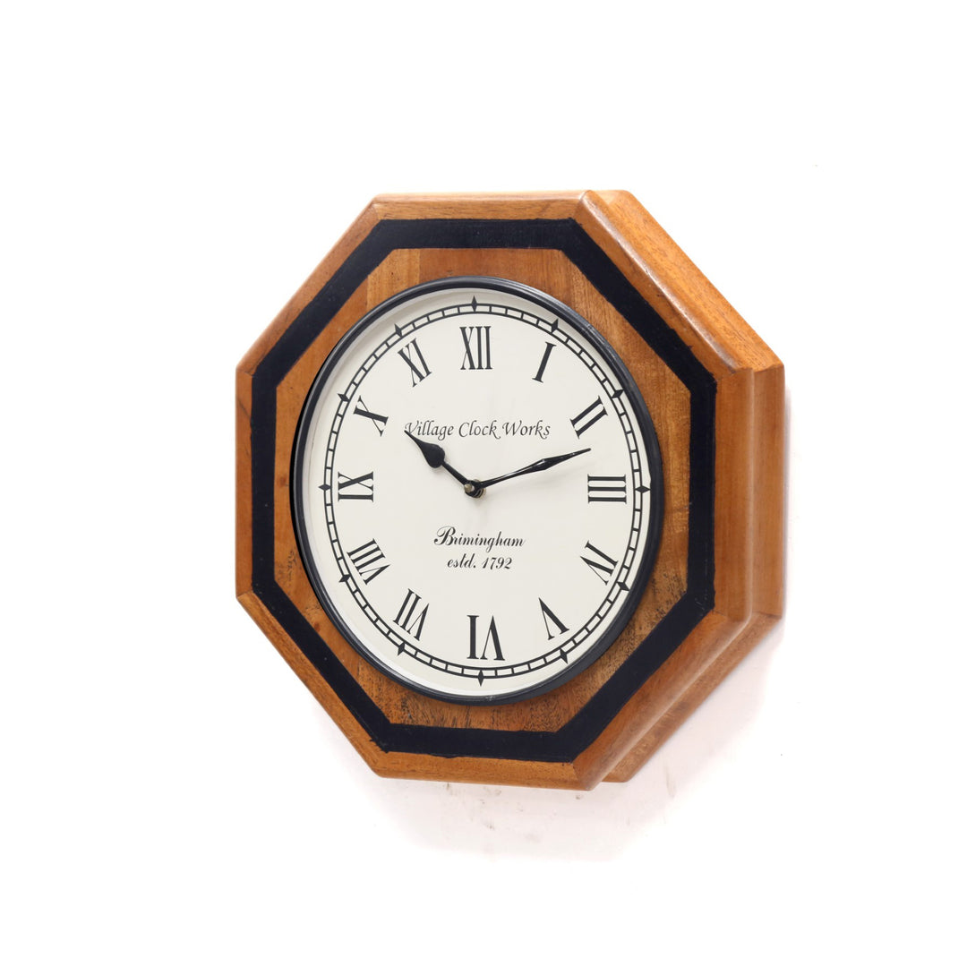 Wooden Octagonal Clock Clock