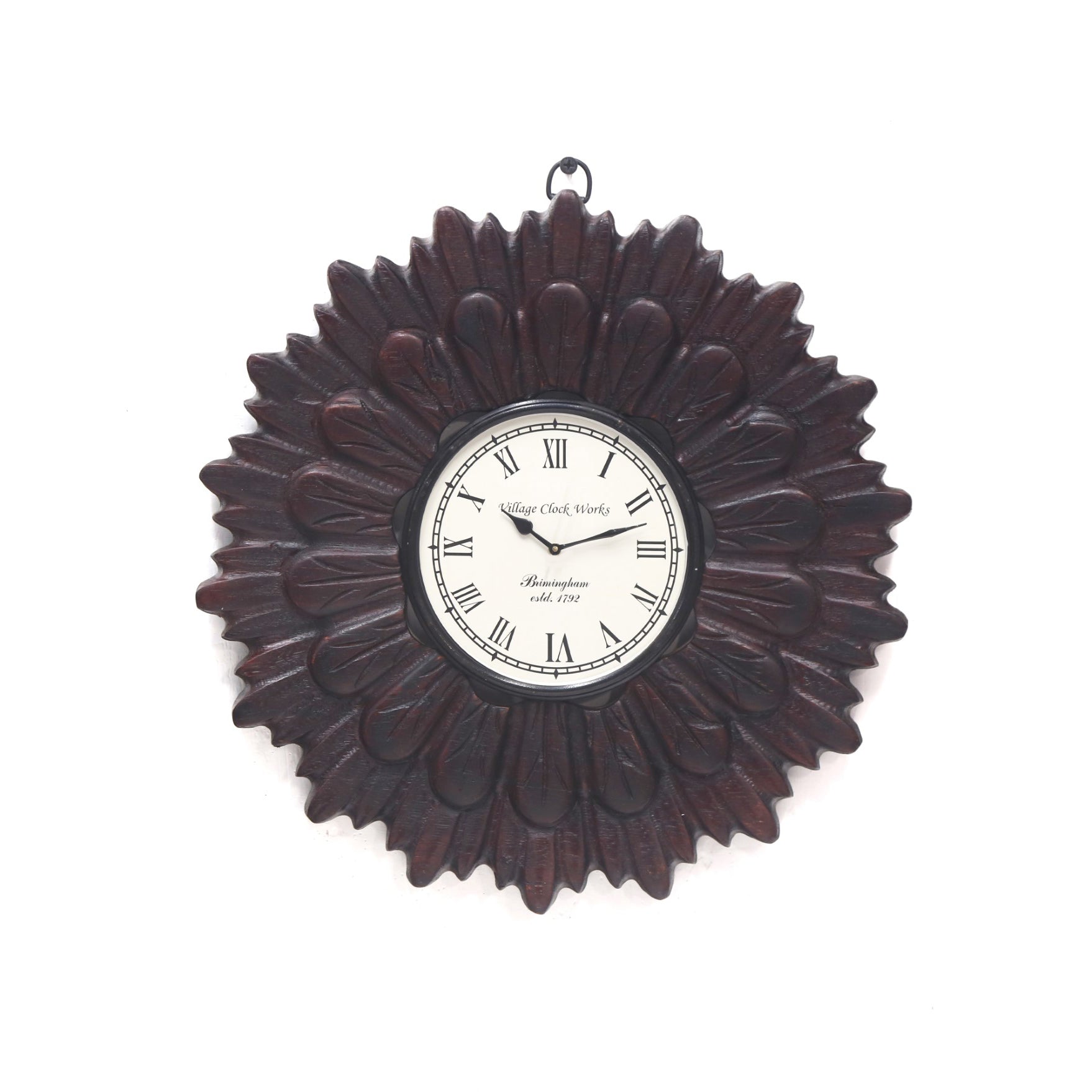 Round Carved Wooden Clock Clock