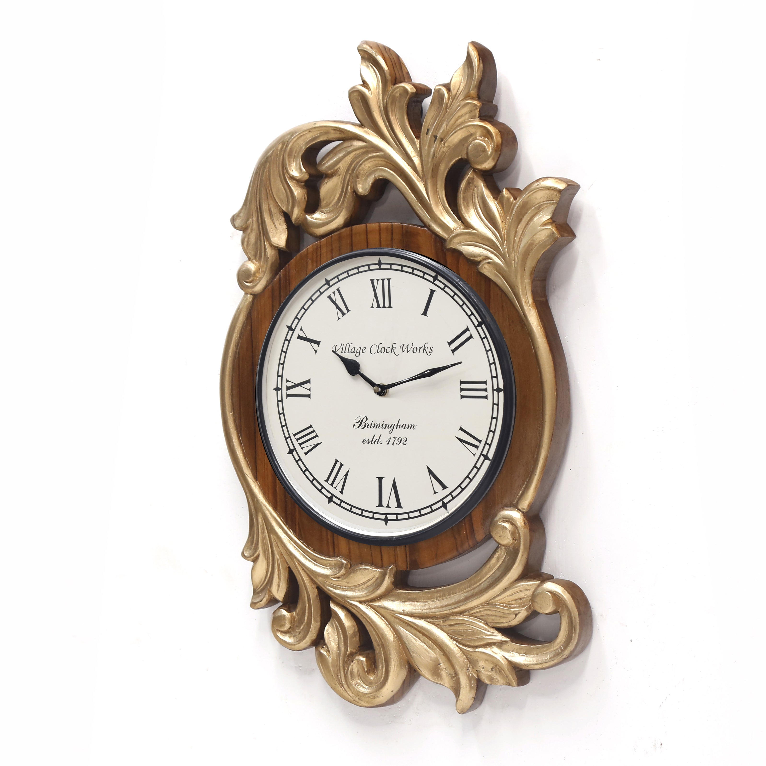 Wooden Detail Clock – Leaf (Sky) Clock