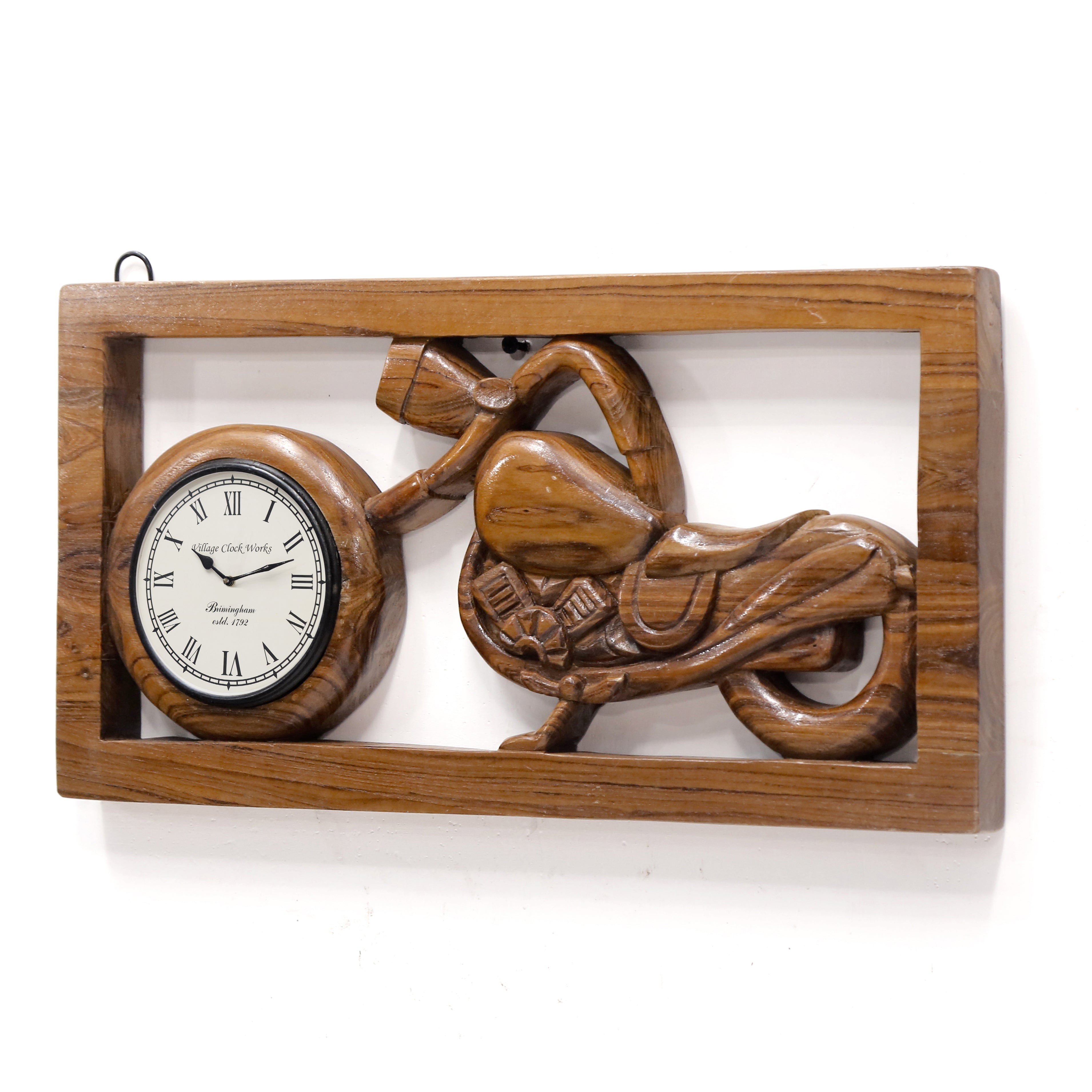Bike Clock in Wood Clock