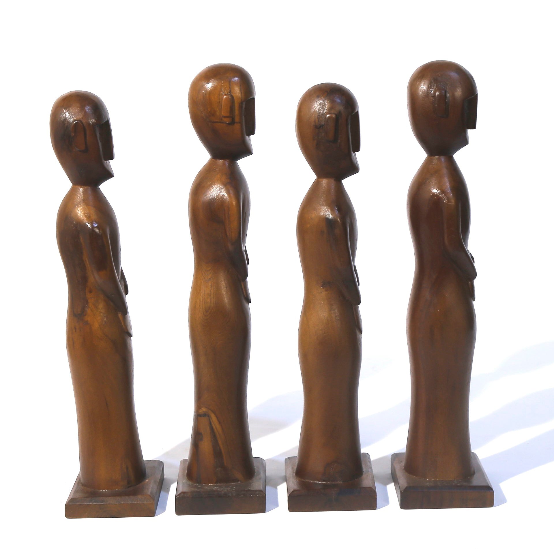 (Set of 4) Artistic Wooden Figurine Traditional Décor