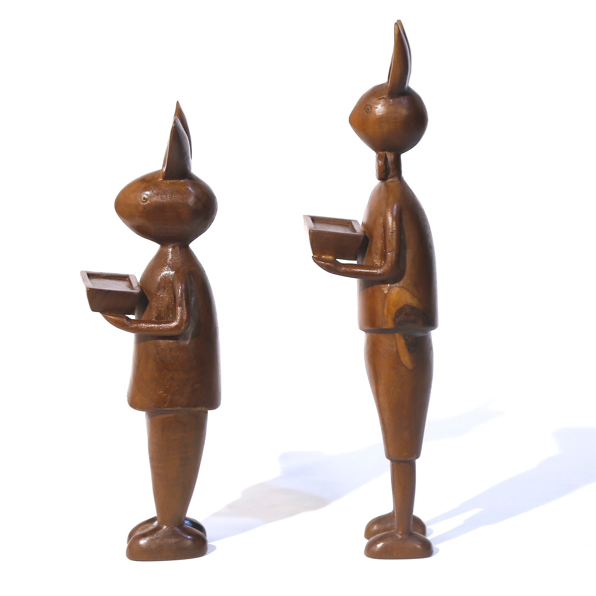 Wooden Scholar Rabbit Figurine Animal Figurine