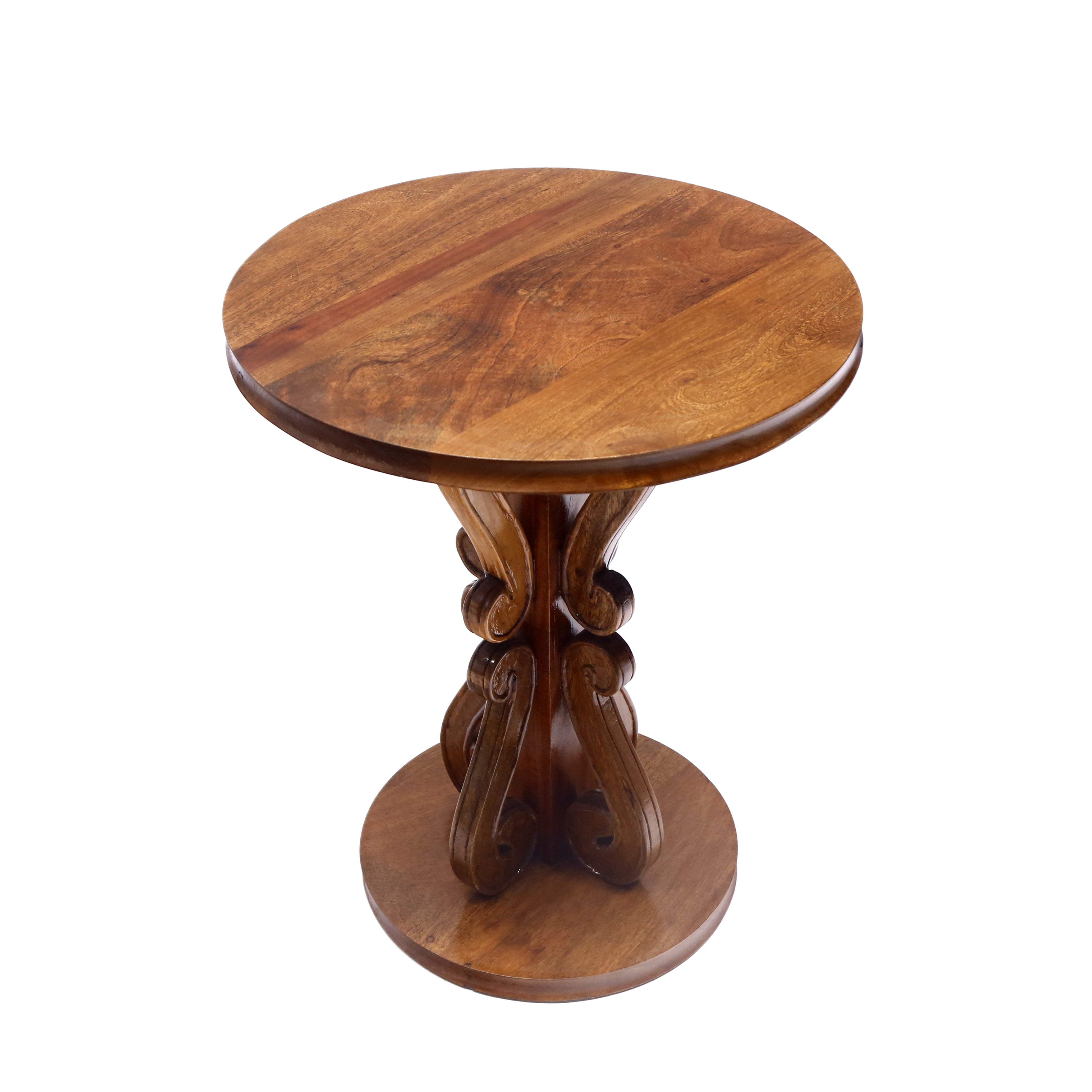 Wooden Curved Round End Table End Table