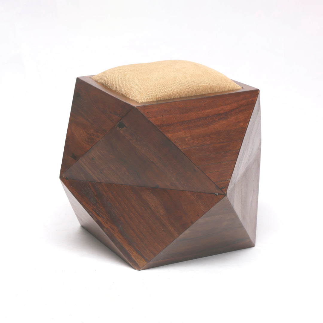 Abstract Cube Wooden Stool Stool