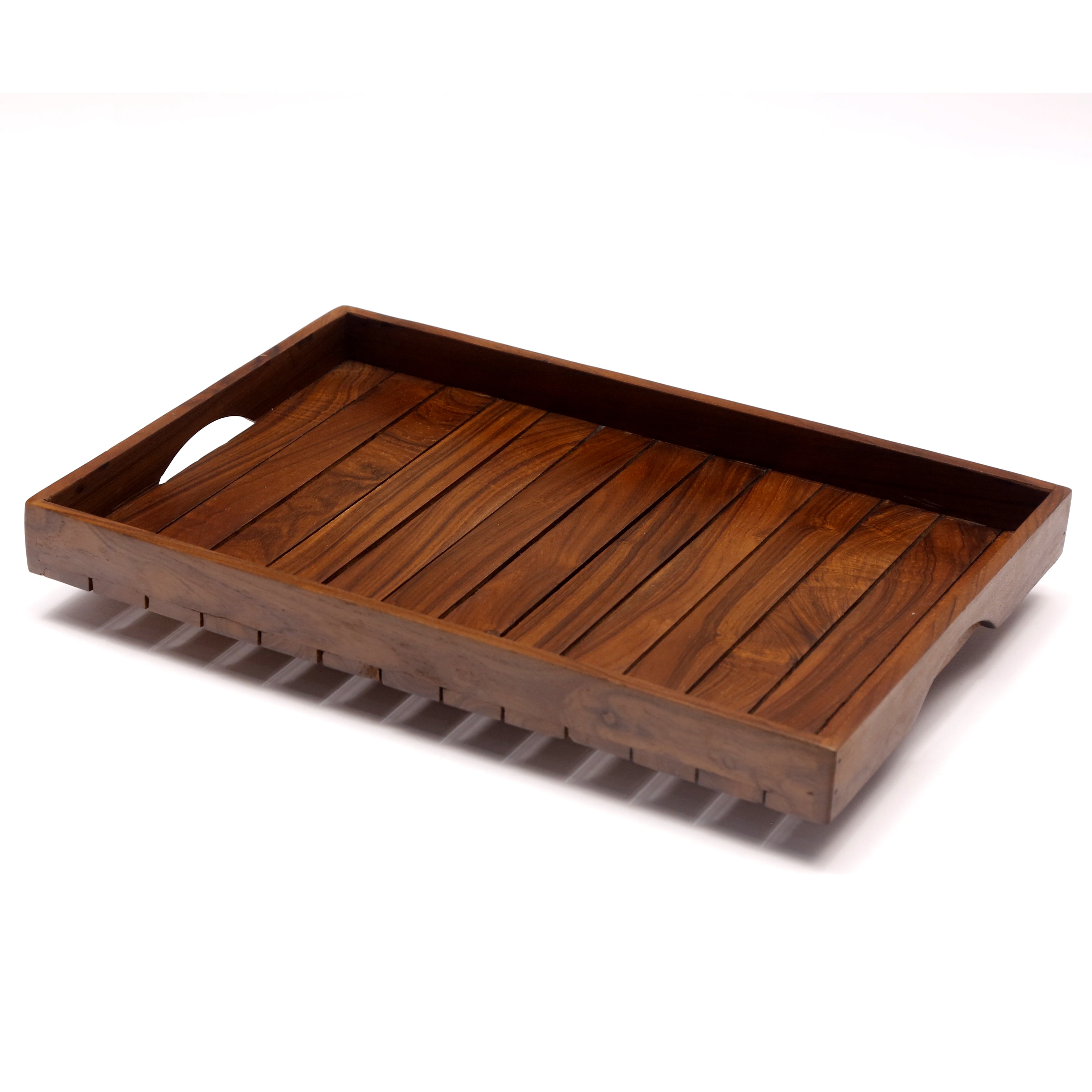 Plain Strip Square Wooden Tray Set Tray