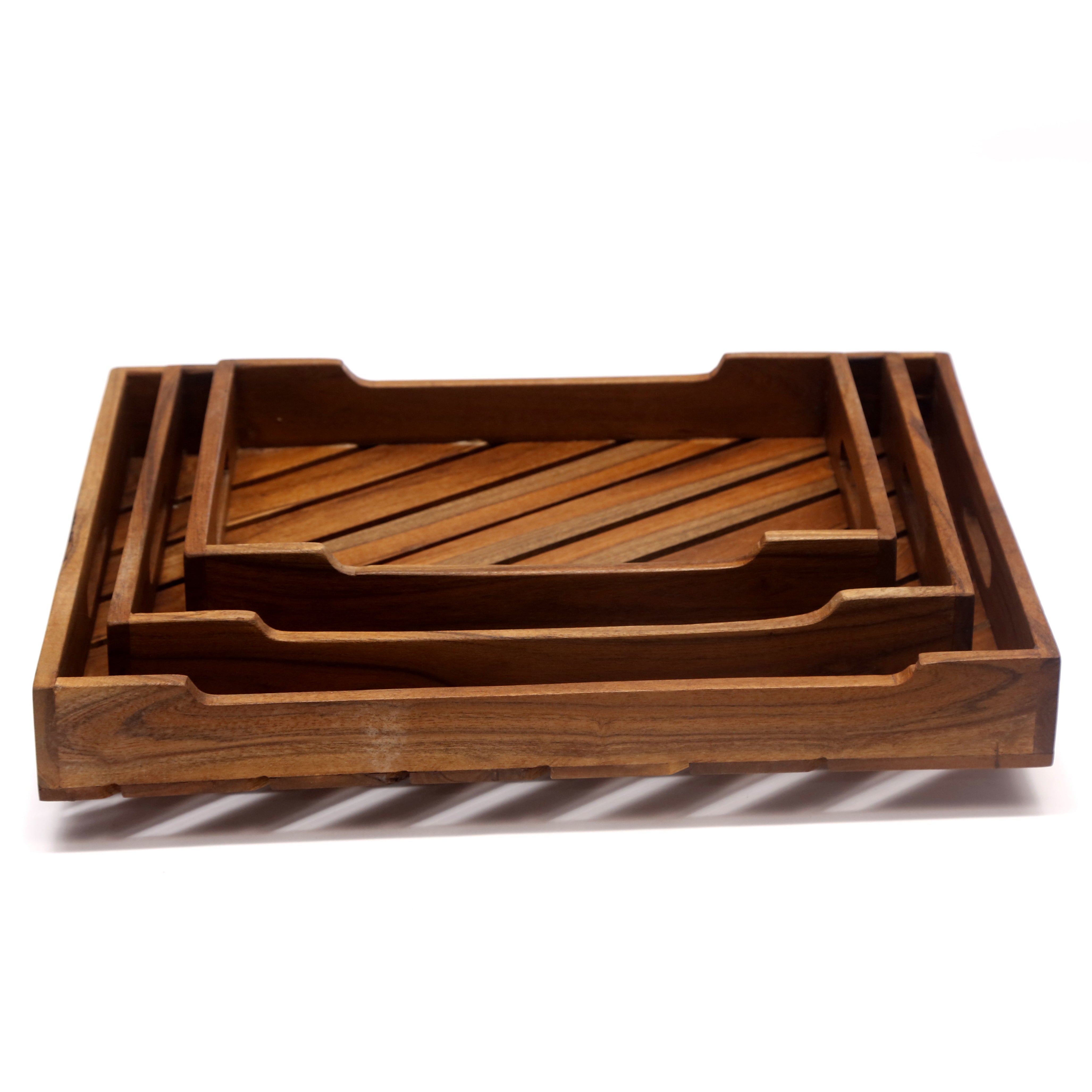 Contemporary Wooden Tray Set Tray