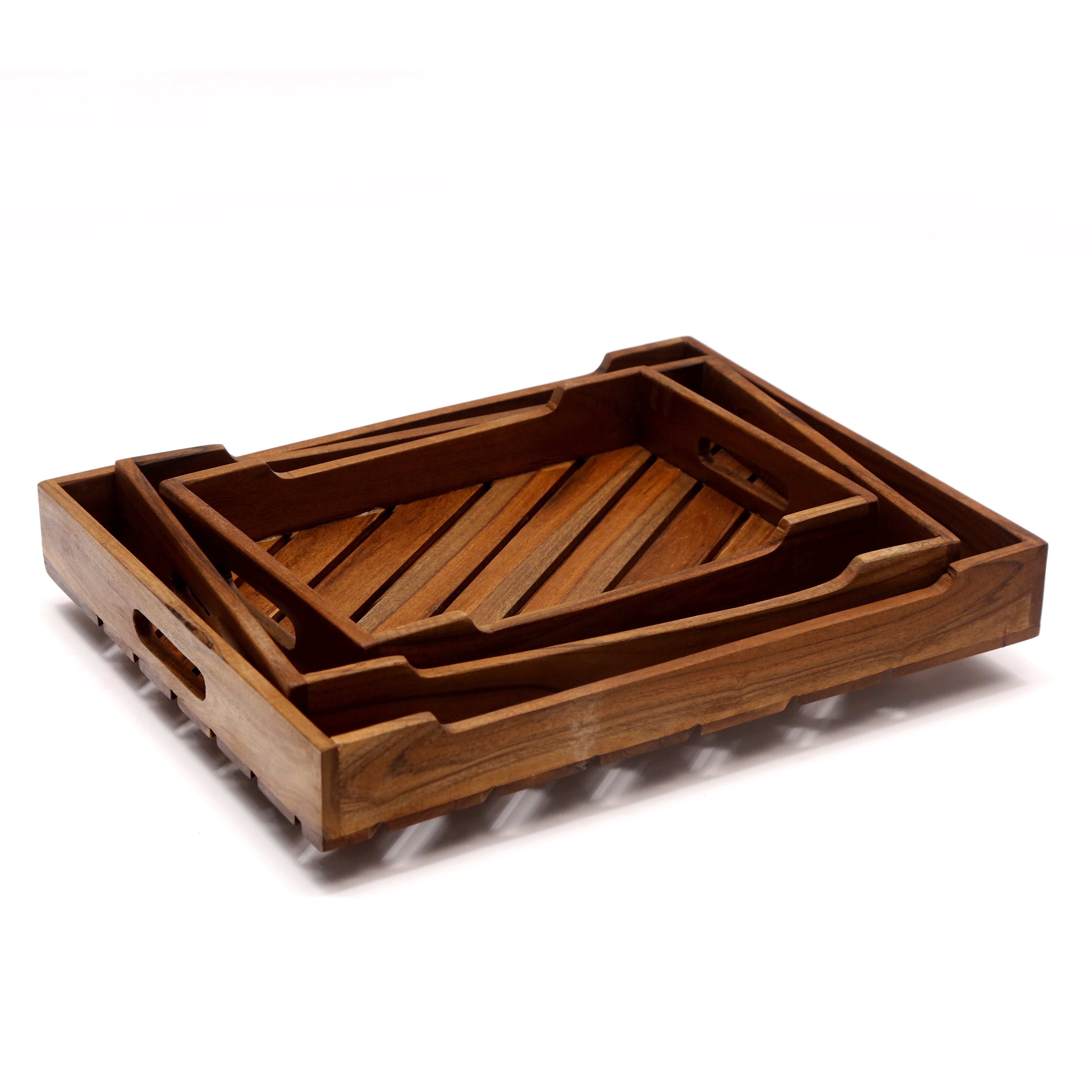 Contemporary Wooden Tray Set Tray