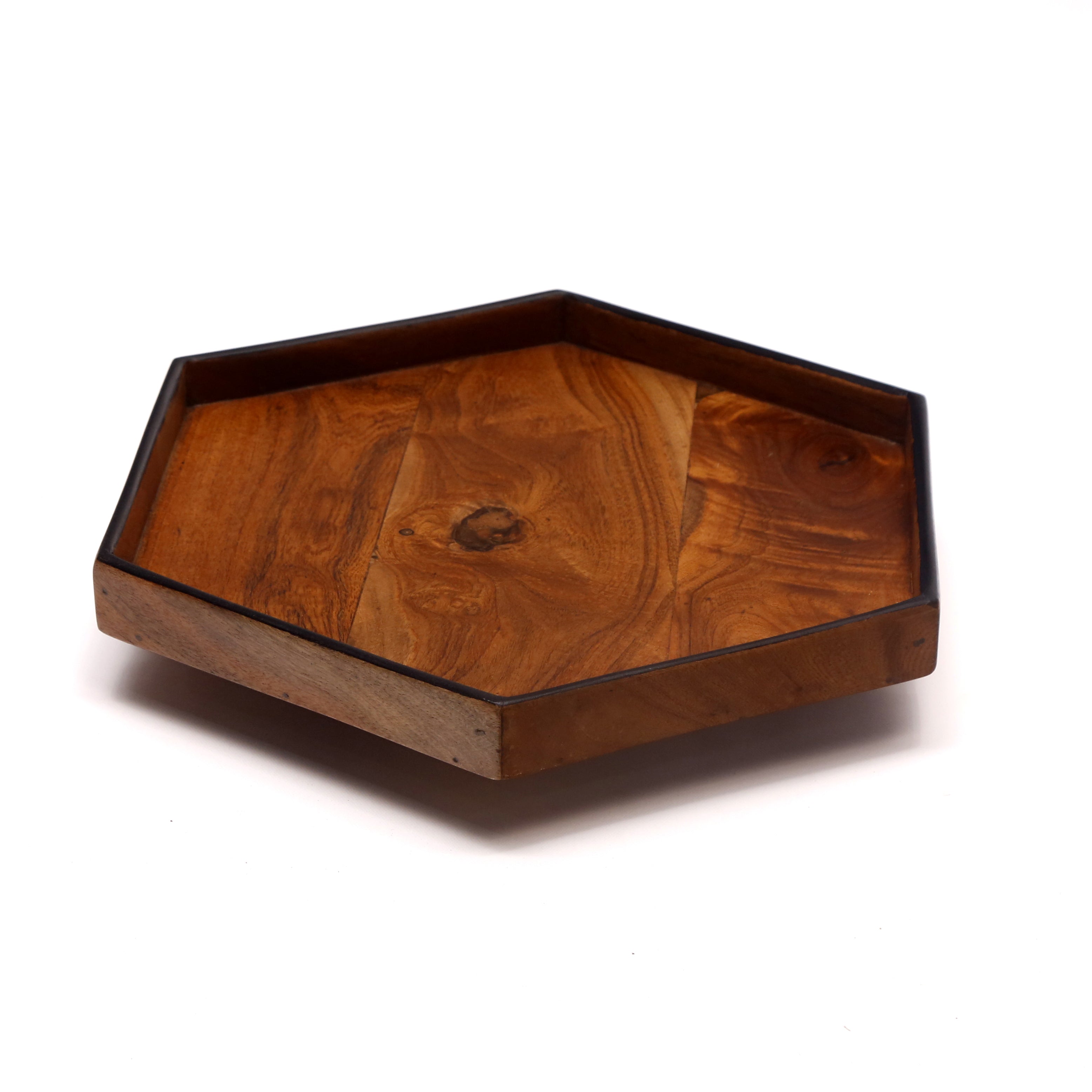 Abstract Shaped Wooden Platter Tray