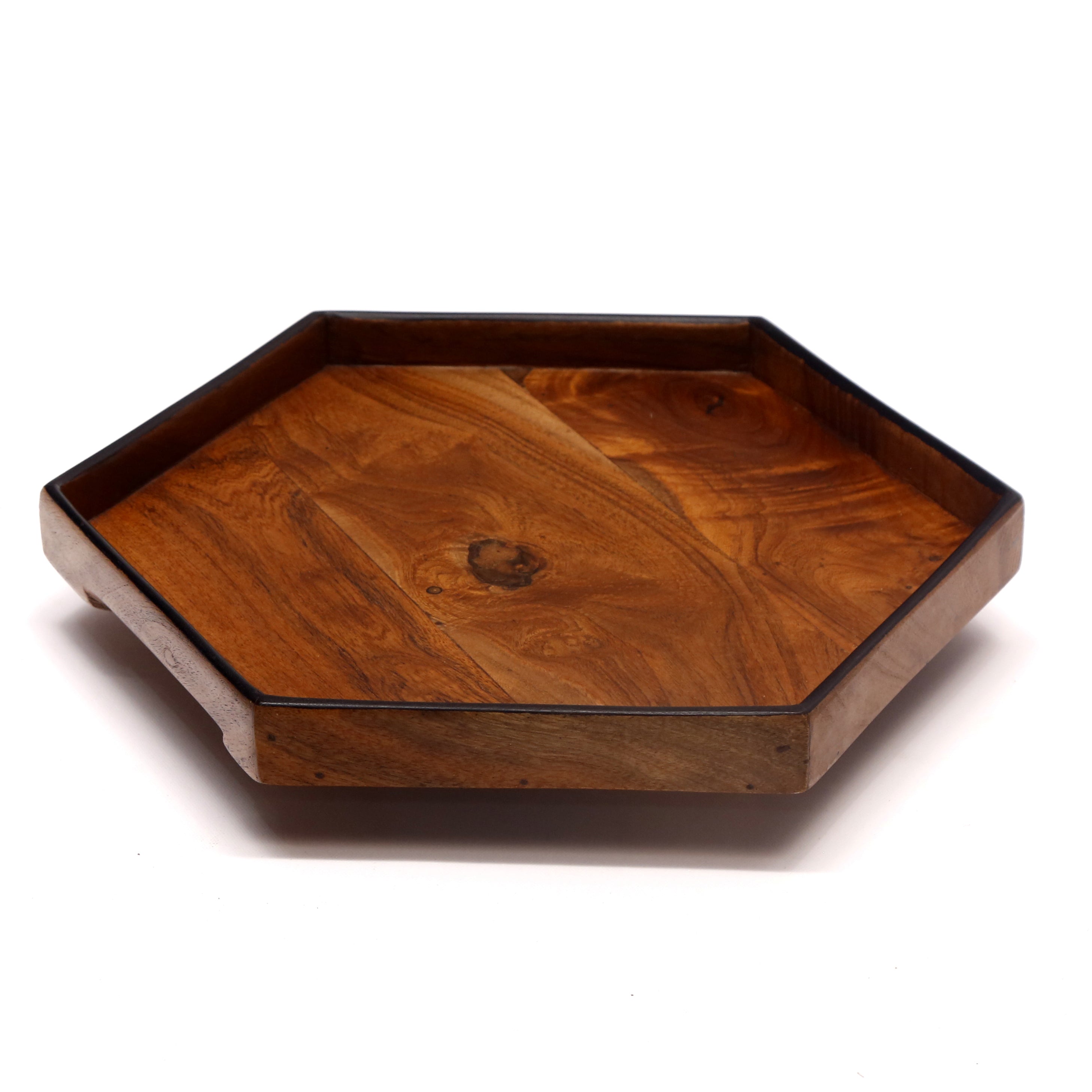 Abstract Shaped Wooden Platter Tray