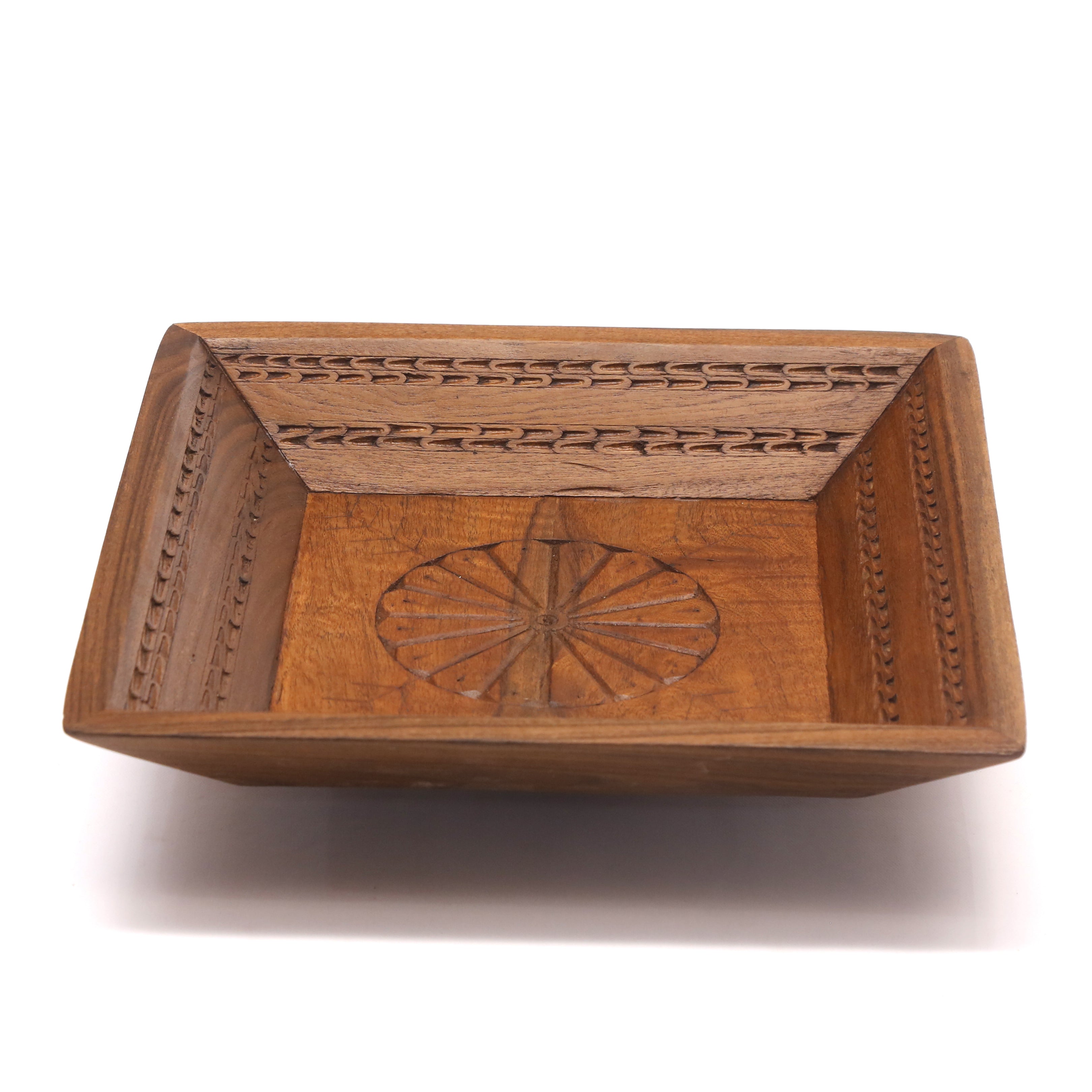 Simple Rustic Carved Tray Set Tray