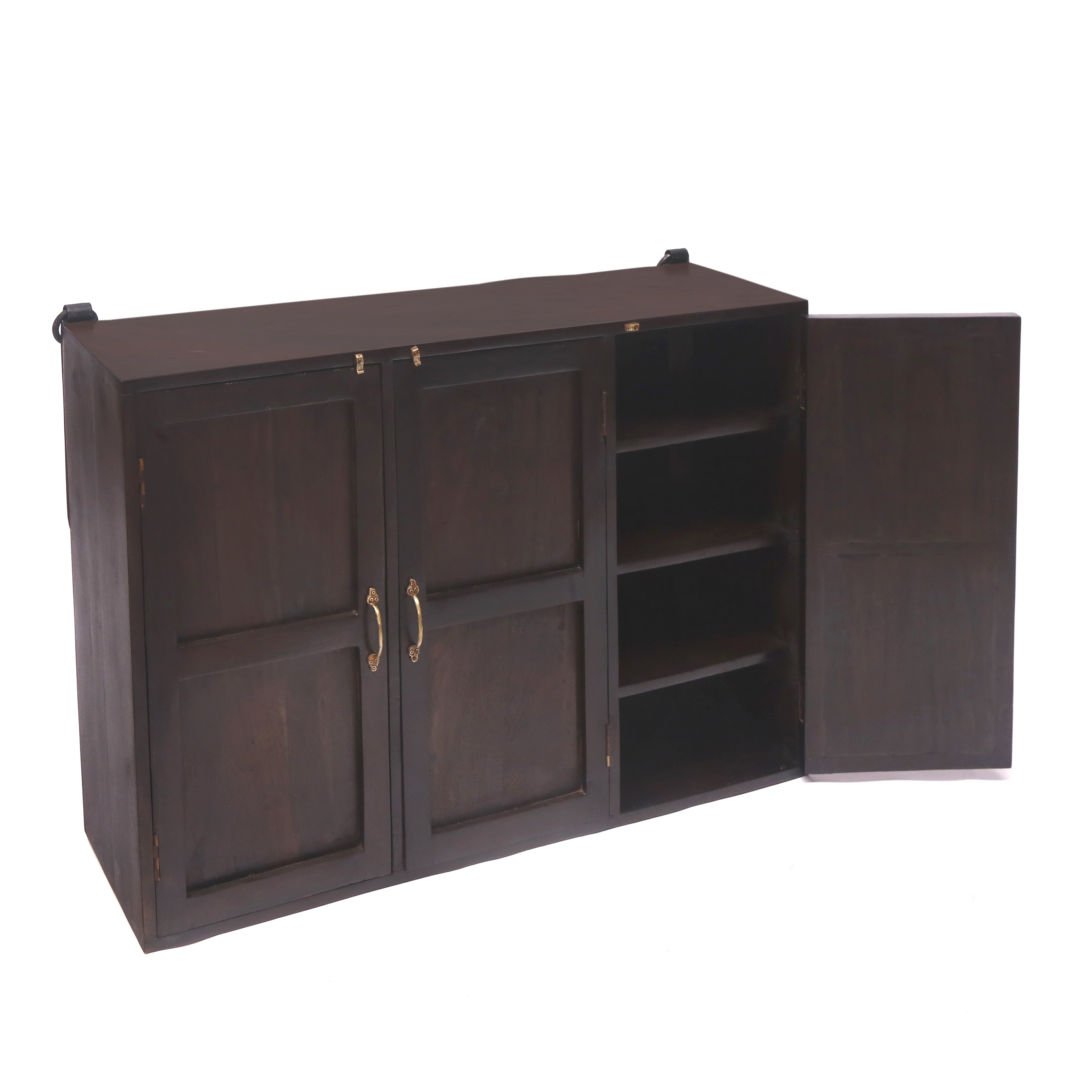 Wide 3 Door Wooden Cabinet Cupboard